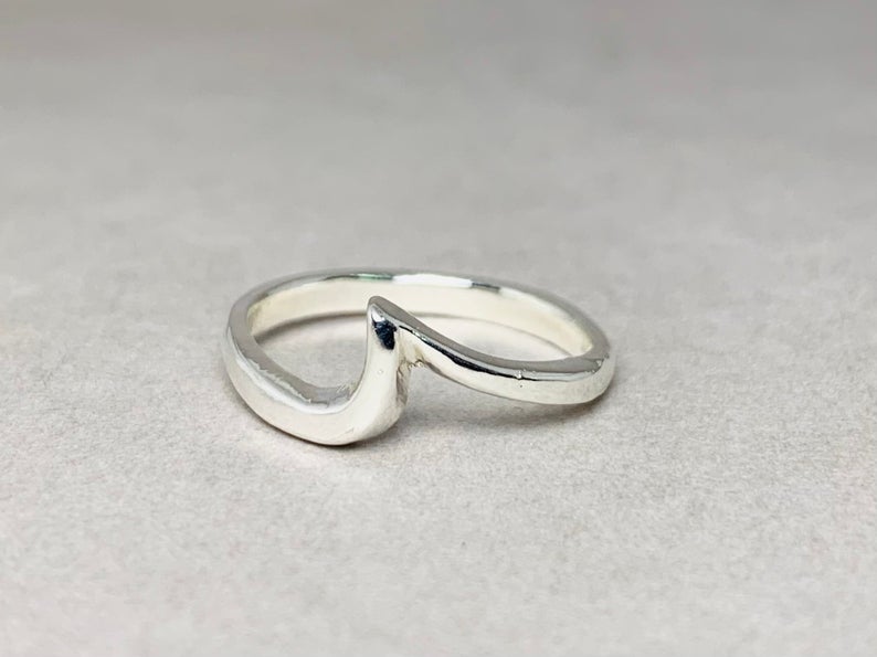 Wave Ring 925 Sterling Silver Dainty Wave Ring Stacking Ocean Ring Boho Ring Women Birthday Gift For Her