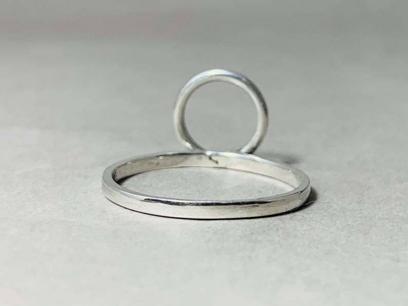 Offener Kreis Ring Silber Stapelring 925 Sterling Silber Handgemacht Schlichter Alltagsring Geschenk Für Sie