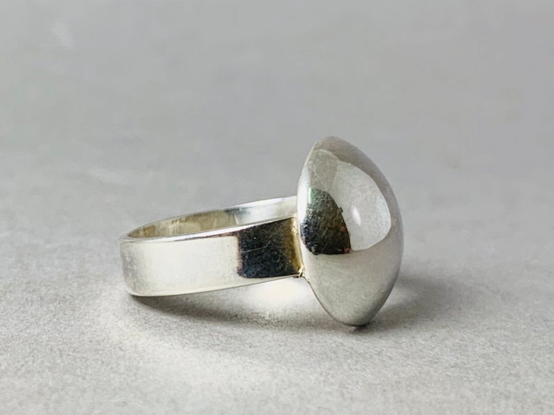 Zilveren Bal Ring 925 Sterling Zilver Dagelijkse Minimalistische Ring Fijne Ring Cadeau voor Haar