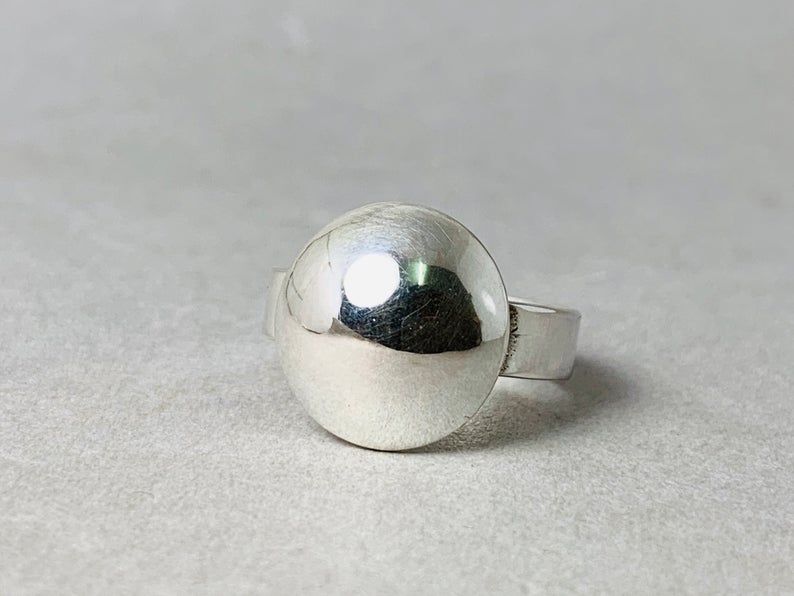 Zilveren Bal Ring 925 Sterling Zilver Dagelijkse Minimalistische Ring Fijne Ring Cadeau voor Haar