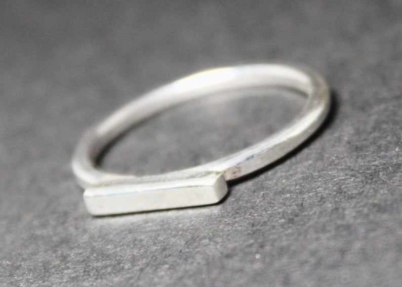 Silberner Barrenring Dicker Barrenring 925 Sterling Silber Handgefertigter Stapelring Minimalistischer Ring