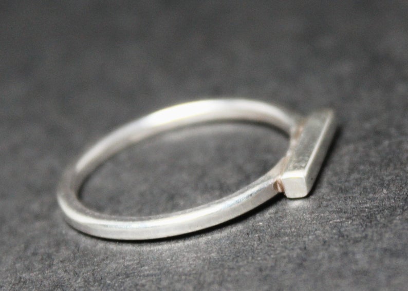 Silberner Barrenring Dicker Barrenring 925 Sterling Silber Handgefertigter Stapelring Minimalistischer Ring