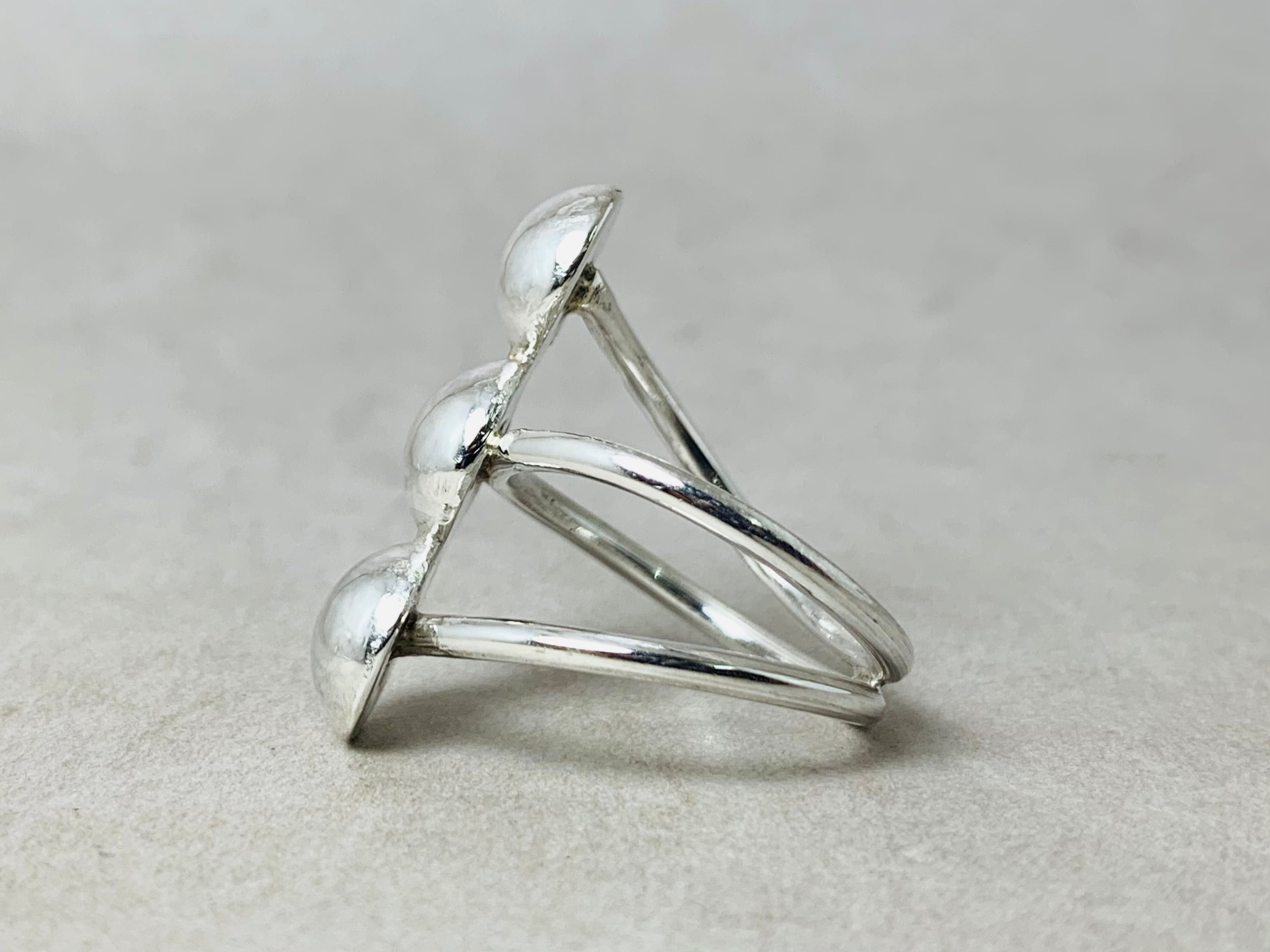 Triple Ball Ring 925 Sterling Silver Ring Statement Ring Handmade Unique Ring Gift for Her Everyday Ring