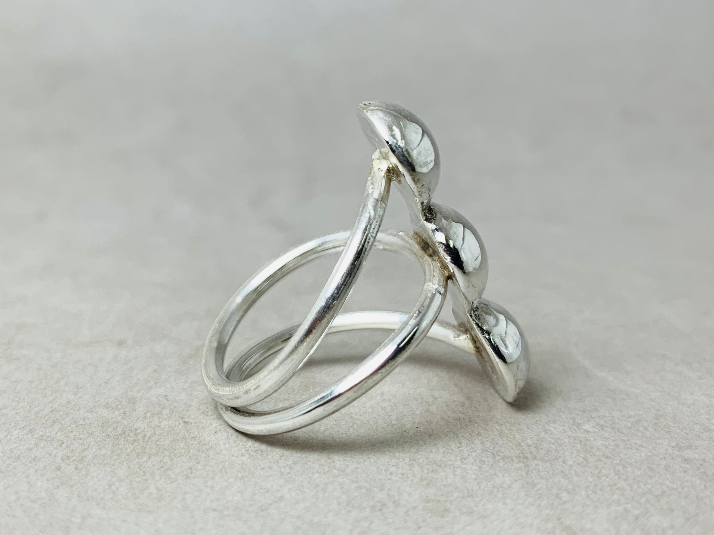 Triple Ball Ring 925 Sterling Silver Ring Statement Ring Handmade Unique Ring Gift for Her Everyday Ring
