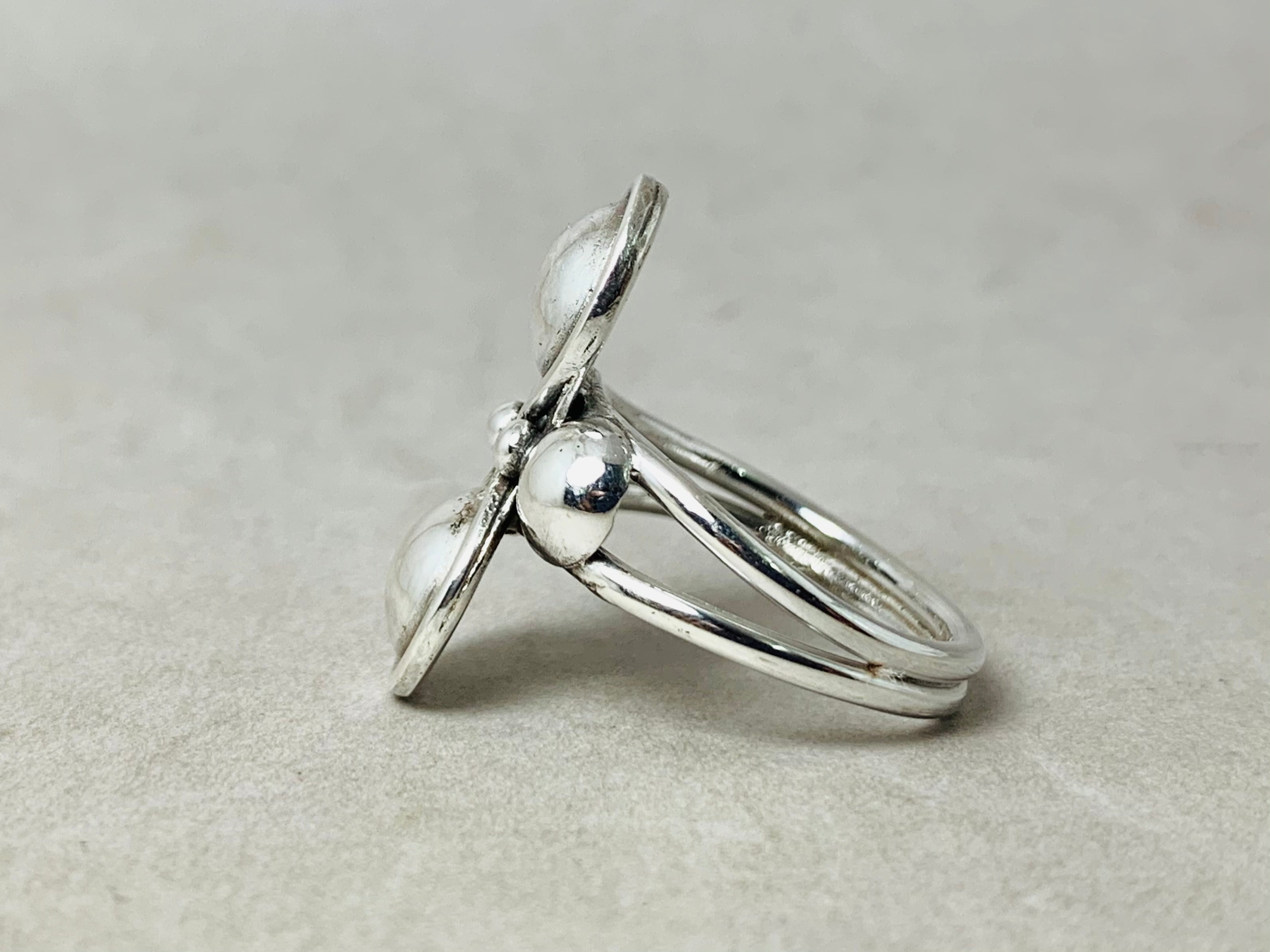 Doppelkugelring 925er Sterlingsilberring Damen Silberring Mutter Geschenk Schmuck Statement Ring Einzigartiger Ring