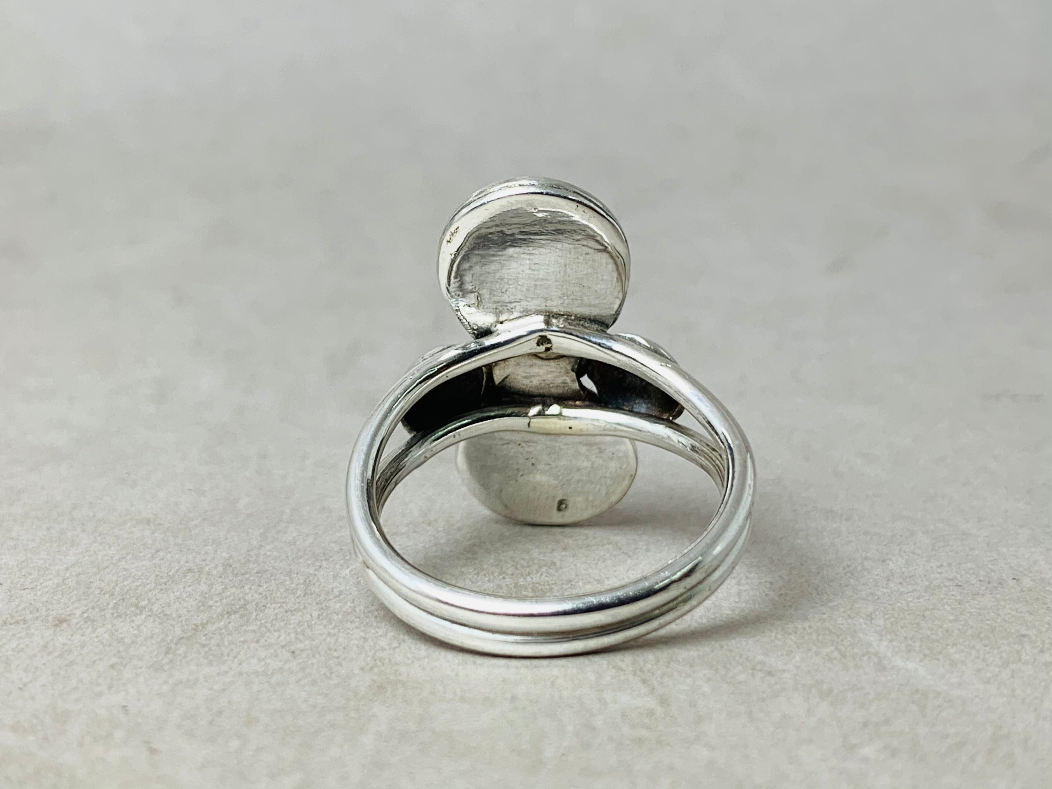 Doppelkugelring 925er Sterlingsilberring Damen Silberring Mutter Geschenk Schmuck Statement Ring Einzigartiger Ring