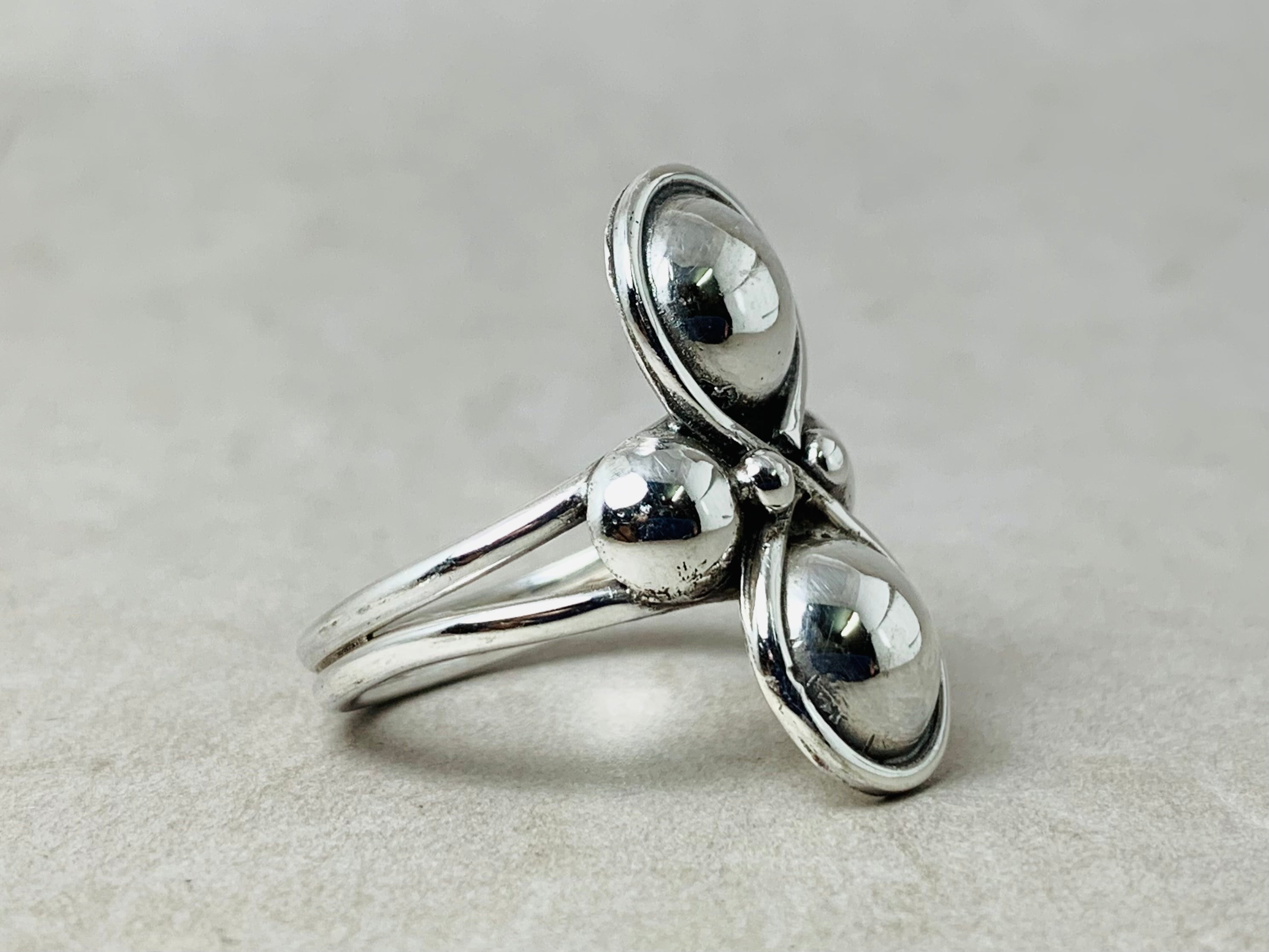Doppelkugelring 925er Sterlingsilberring Damen Silberring Mutter Geschenk Schmuck Statement Ring Einzigartiger Ring