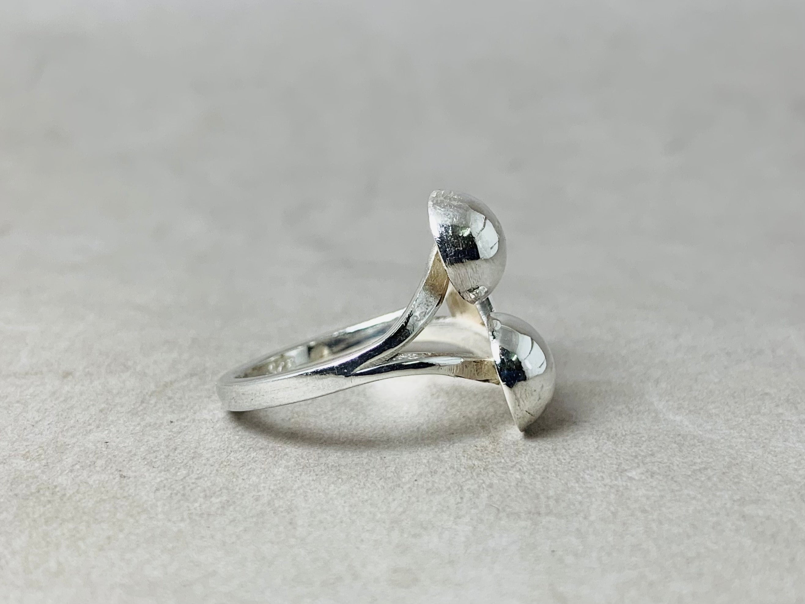 Emoji Ring Double Ball Ring 925 Silber Ring Boho Handmade Ring Alltagsring für Frauen Einzigartiger Ring Geschenk für Sie