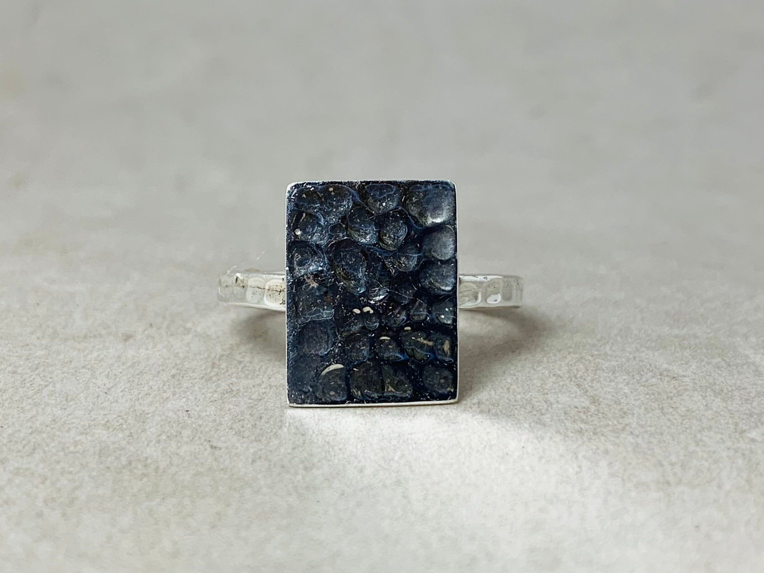 Gehämmerter Silberring 925 Silberring Alltagsring Geschenk für sie Moderner Ring