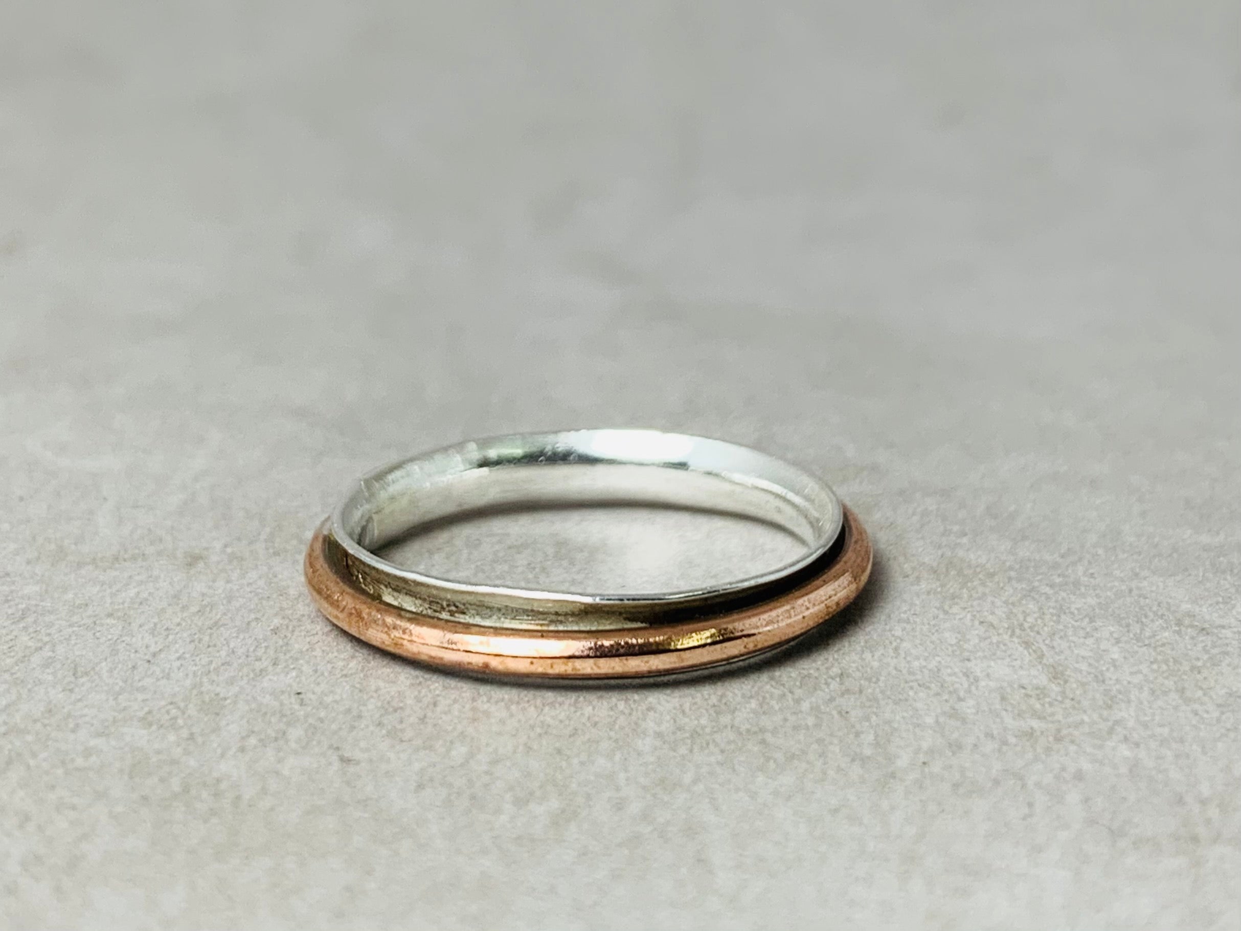 Spinner Ring 925er Silberring Kupfer Spinner Ring Sterlingsilber handgefertigter Ring Meditationsring
