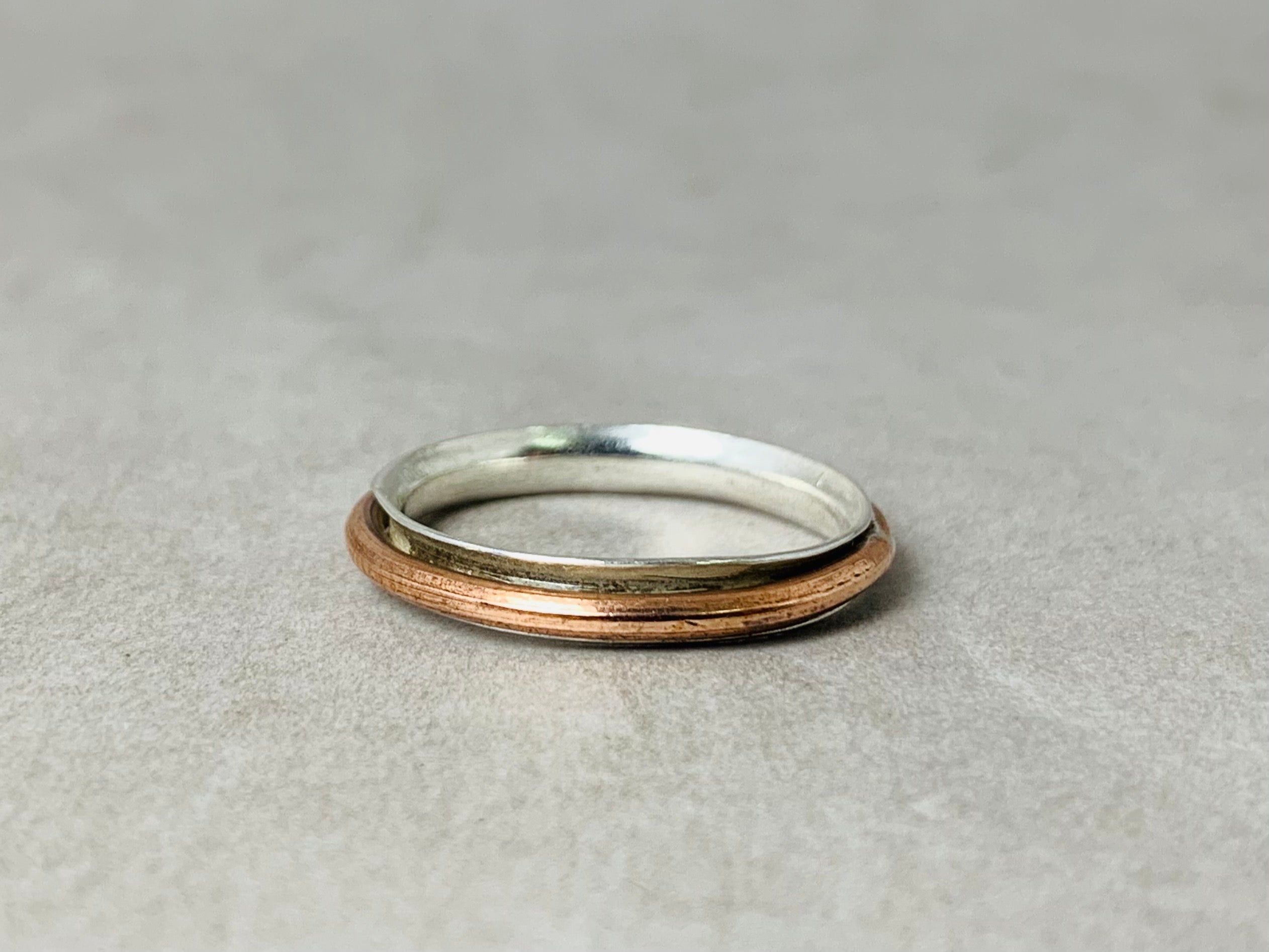 Spinner Ring 925er Silberring Kupfer Spinner Ring Sterlingsilber handgefertigter Ring Meditationsring