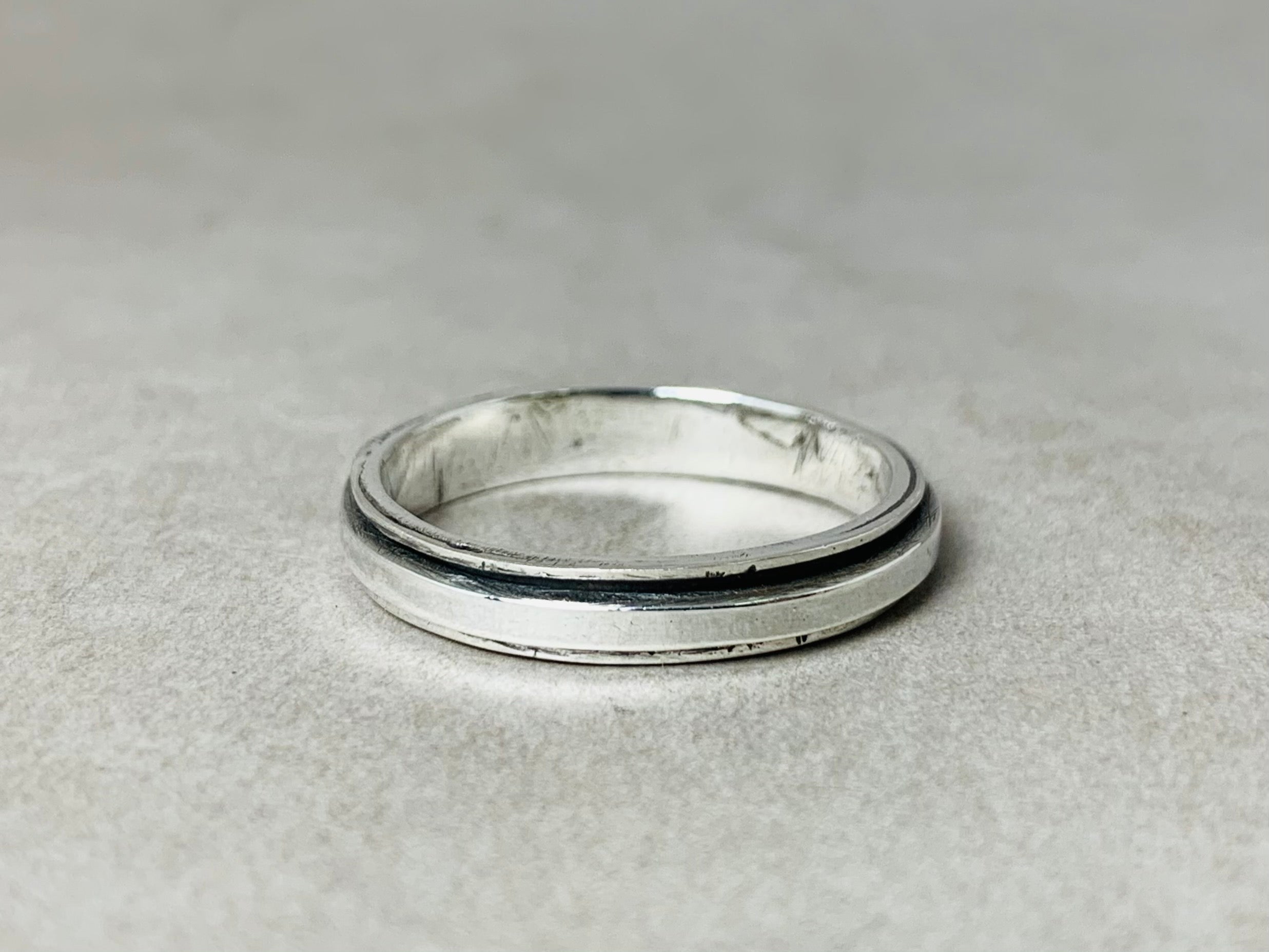 Silber Spinner Ring 925 Sterling Silber Ring Handgemachter Statement-Ring Alltagsring Schlichter Silberring