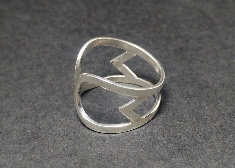 Doppelter Bandring 925 Sterling Silber Offener Bandring Verstellbarer Handgemachter Ring Silberschmuck