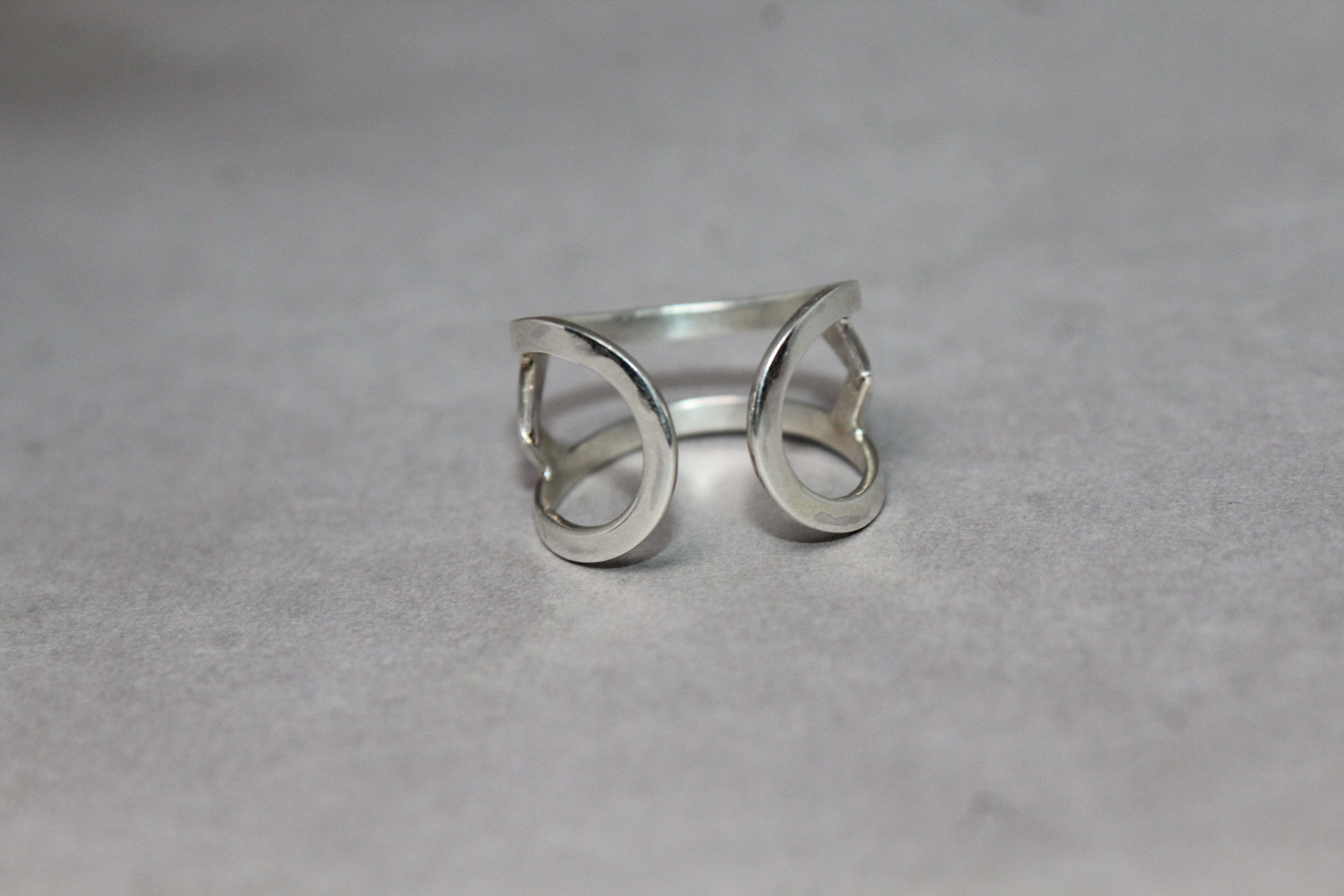 Doppelter Bandring 925 Sterling Silber Offener Bandring Verstellbarer Handgemachter Ring Silberschmuck
