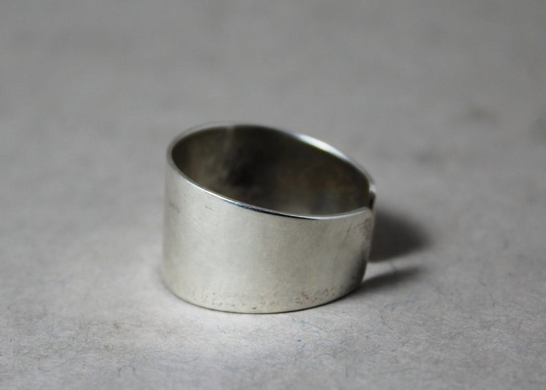 Bandring Sterling Silber Ring für Damen Silberner Bandring Handgemachter Ring