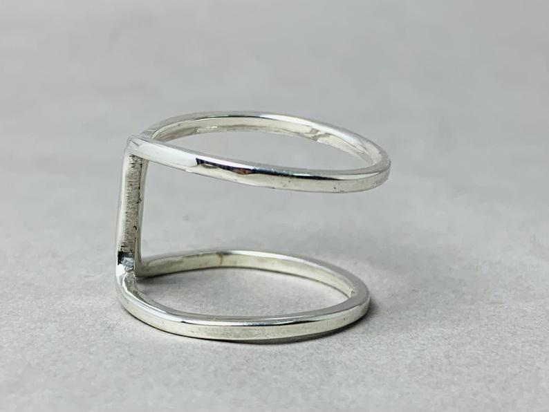 Offener Bandring 925 Silber Ring Boho Ring Silberring Statement Ring Sterling Silber Ring für Frauen Geschenkring