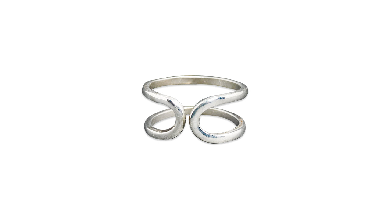 Doppelter Bandring Sterling Silber Ring Fingerring Offener Verstellbarer Ring Moderner Offener Ring Frauengeschenk Silberschmuck