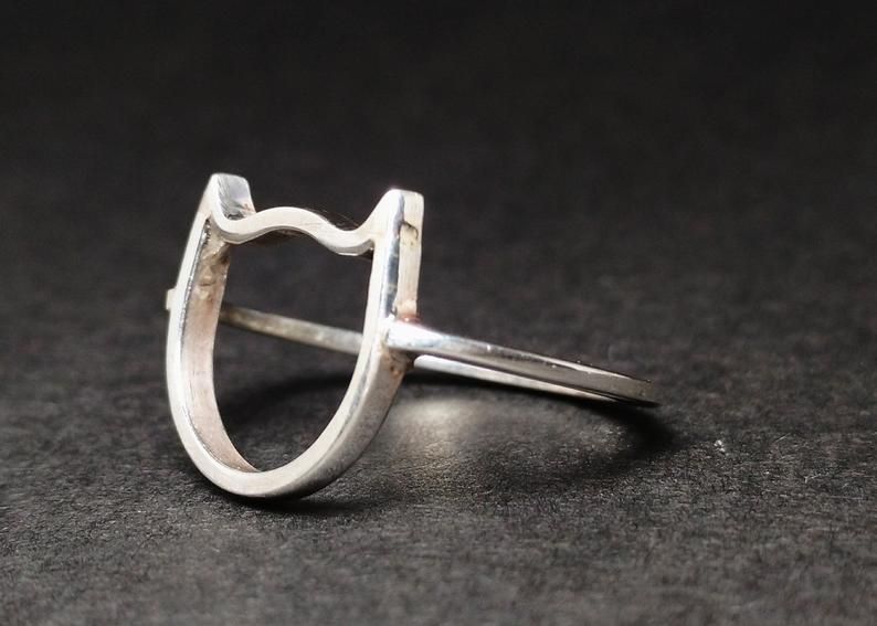 Silber Katze Ring 925 Sterling Silber Kätzchen Ring Katzenliebhaber Geschenk Silber Katzen Schmuck