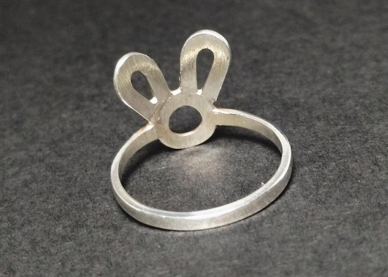 Hasenring 925er Sterlingsilber Silberner Hasenring Tierischer Hasenring Kinderring Statement-Ring