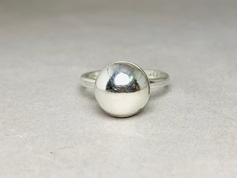 Kugelring Sterlingsilber Ring Statement Ring Silberschmuck Ringe für Frauen Feinsilberring 925 Silberring Silberkugelring