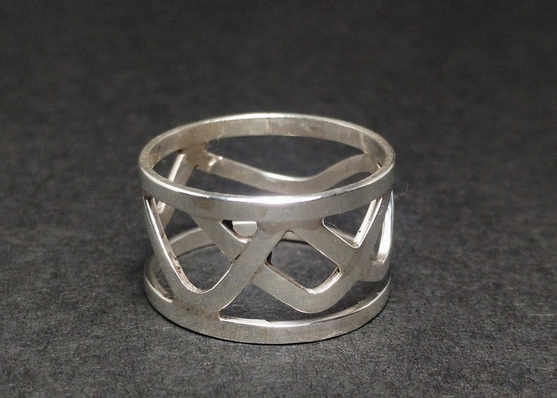 Dubbele Band Ring 925 Sterling Zilver Golf Ring Statement Zilveren Ring Alledaagse Ring Dames Ring