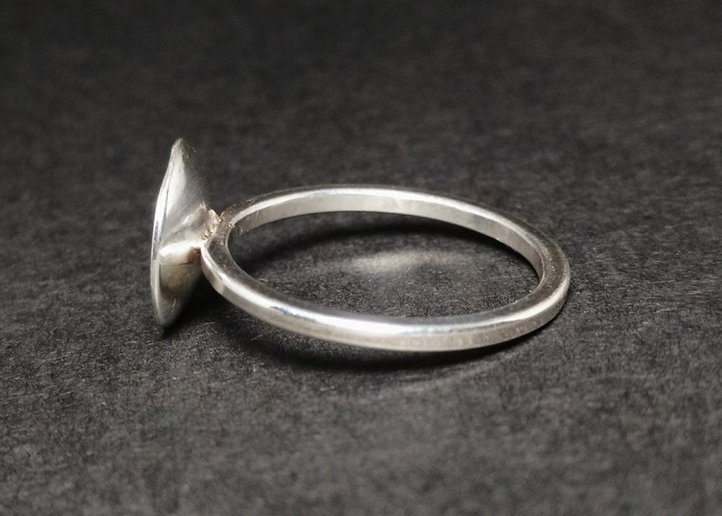 Herzring 925er Silberring Sterlingsilber Stapelring Kuppelring Herzschmuck Handgemachter Ring Geschenk für Sie