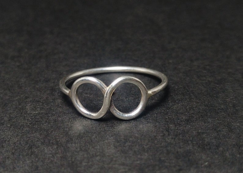Unendlichkeitsring 925 Sterling Silber handgemachter Ring Silber Unendlichkeitsring Silberschmuck Stapelring Geschenk für Sie