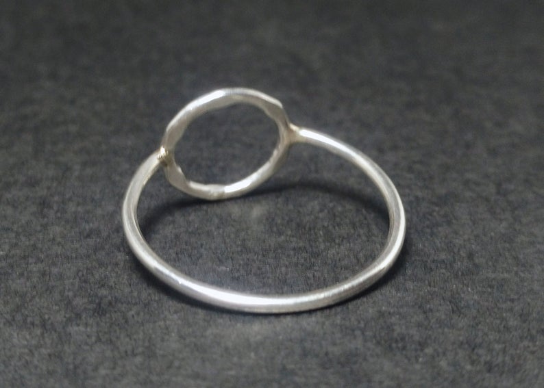 Offener Kreisring Karma-Ring 925 Sterling Silber Damenring Runder Ring Geschenk für Sie