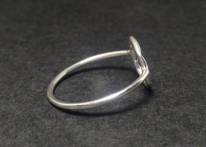 Offener Kreisring Karma-Ring 925 Sterling Silber Damenring Runder Ring Geschenk für Sie