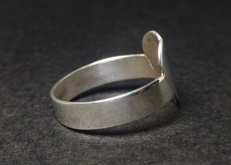 925 Sterling Silber Herzring Statement Ring Geschenk für Sie Handgefertigter Silberschmuck Damenring Geschenkring