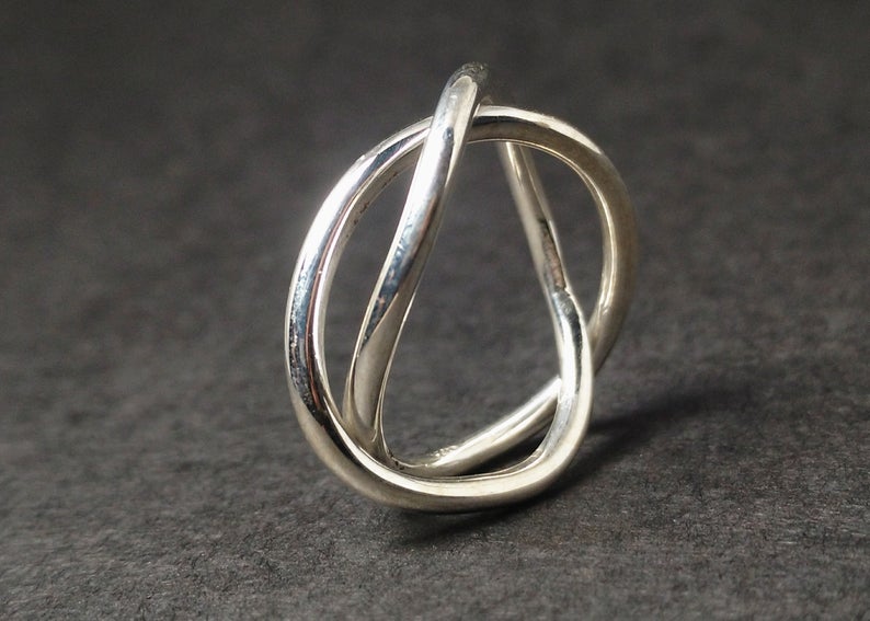Handgefertigter Spiralring 925 Sterling Silber Spiralschmuck Damenring Einzigartiger Statement Ring Schmuck für Sie