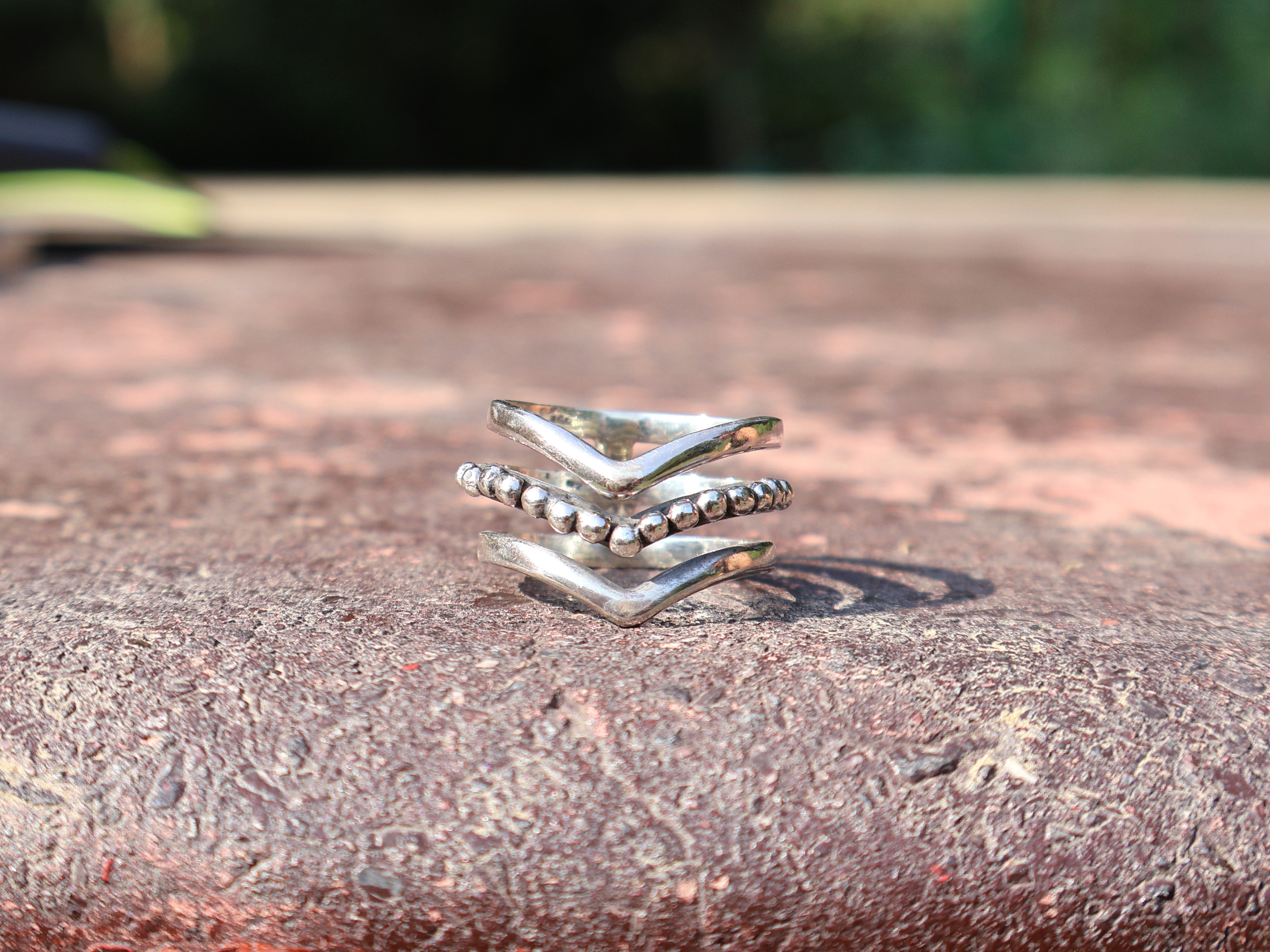 Dreifach-Bandring 925er Sterlingsilber Ring Handgemachter Bandring Einzigartiger Ring Geschenkring Für Sie