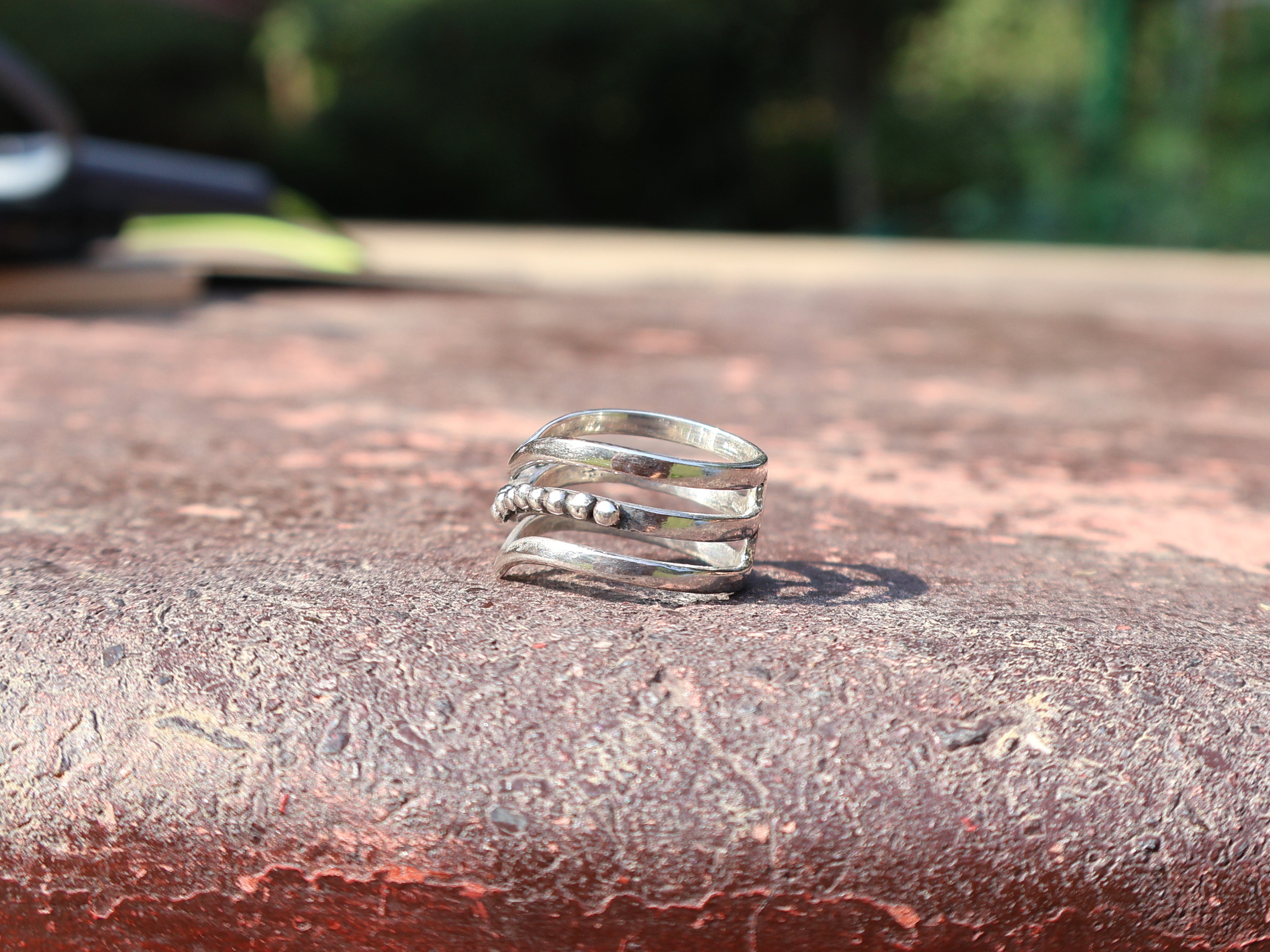 Dreifach-Bandring 925er Sterlingsilber Ring Handgemachter Bandring Einzigartiger Ring Geschenkring Für Sie