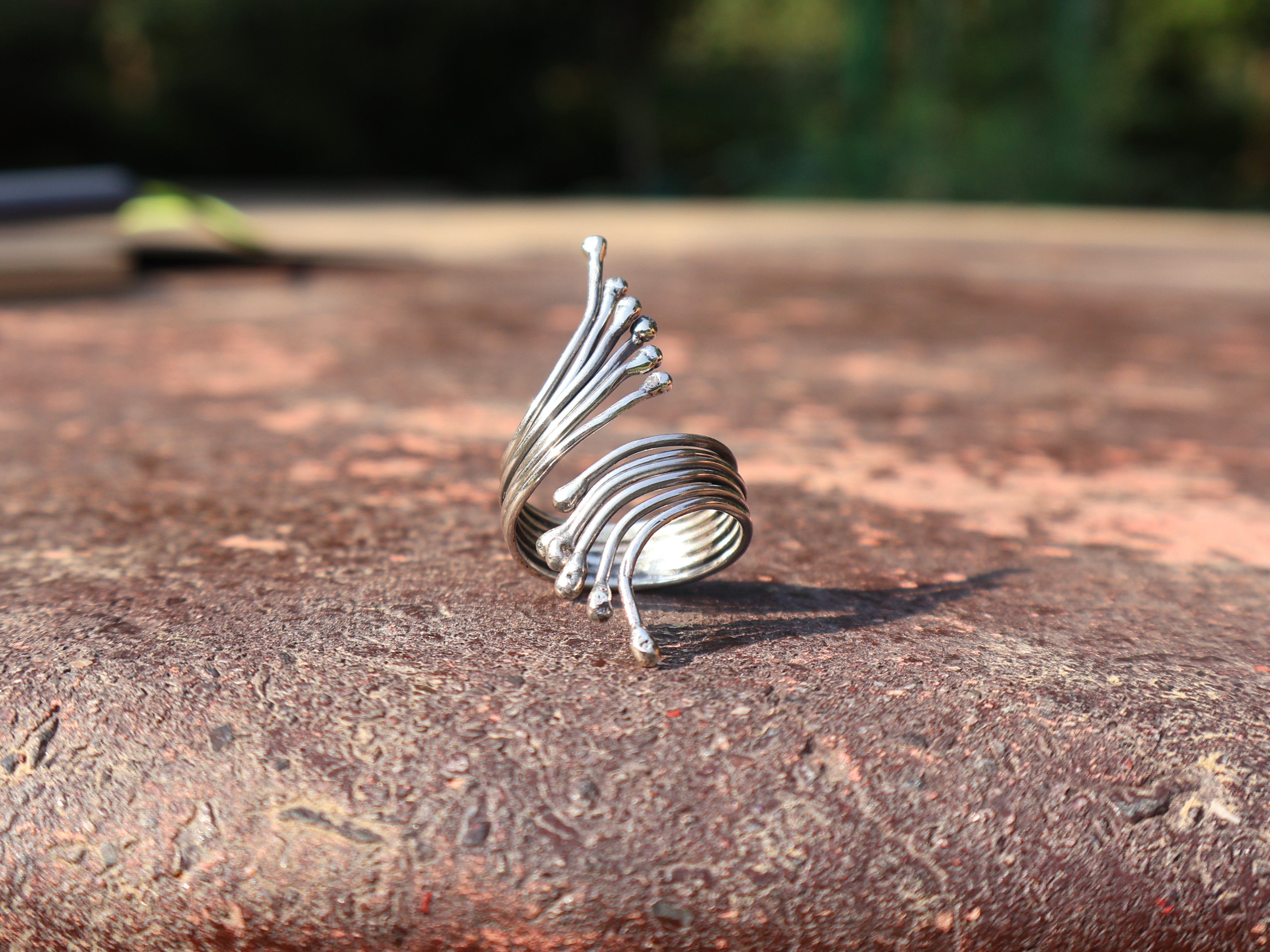 Handgefertigter wunderschöner Spiralring 925 Sterling Silber Damenring Einzigartiger Statement-Ring Geschenk für sie
