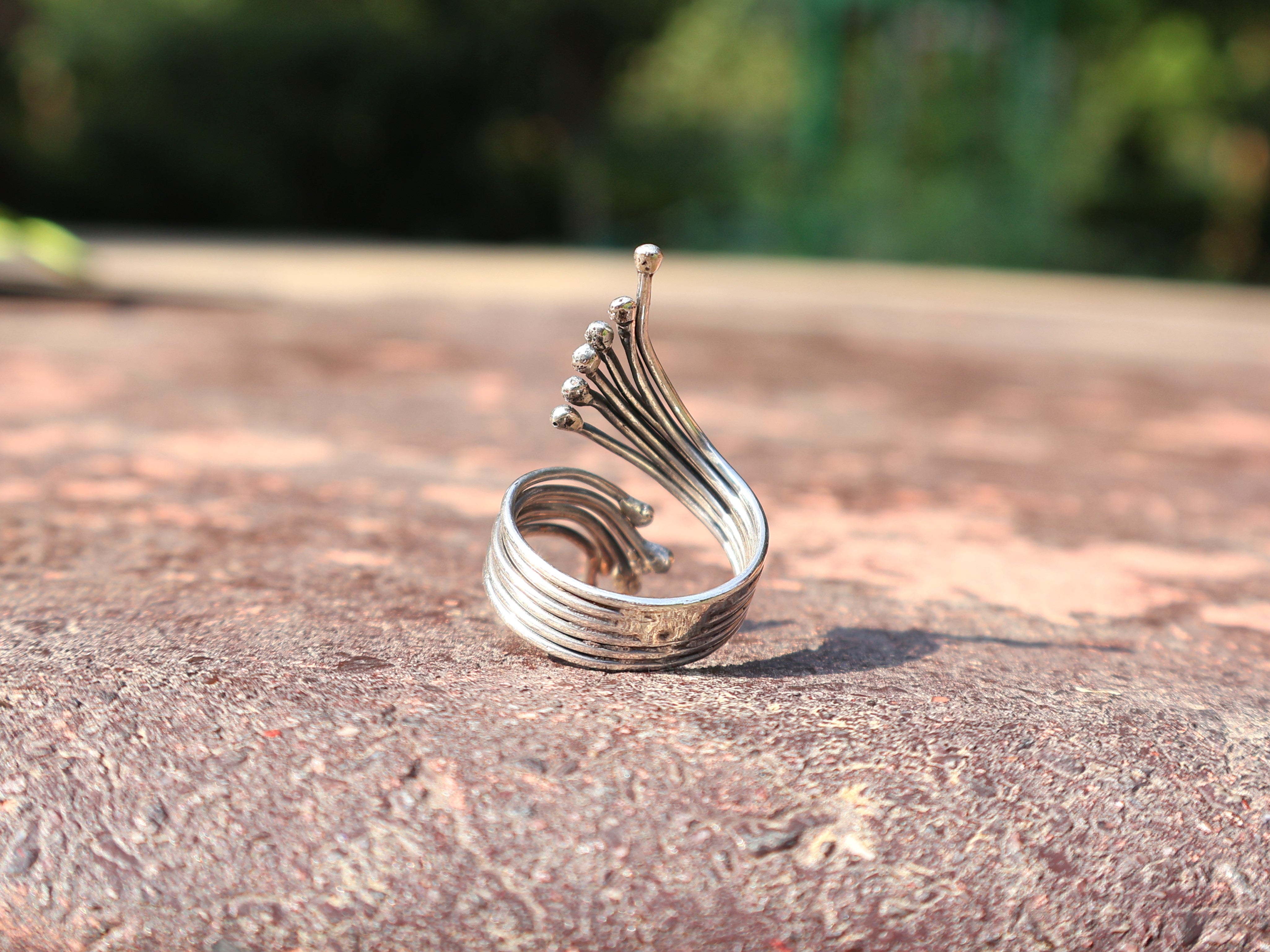 Handgefertigter wunderschöner Spiralring 925 Sterling Silber Damenring Einzigartiger Statement-Ring Geschenk für sie