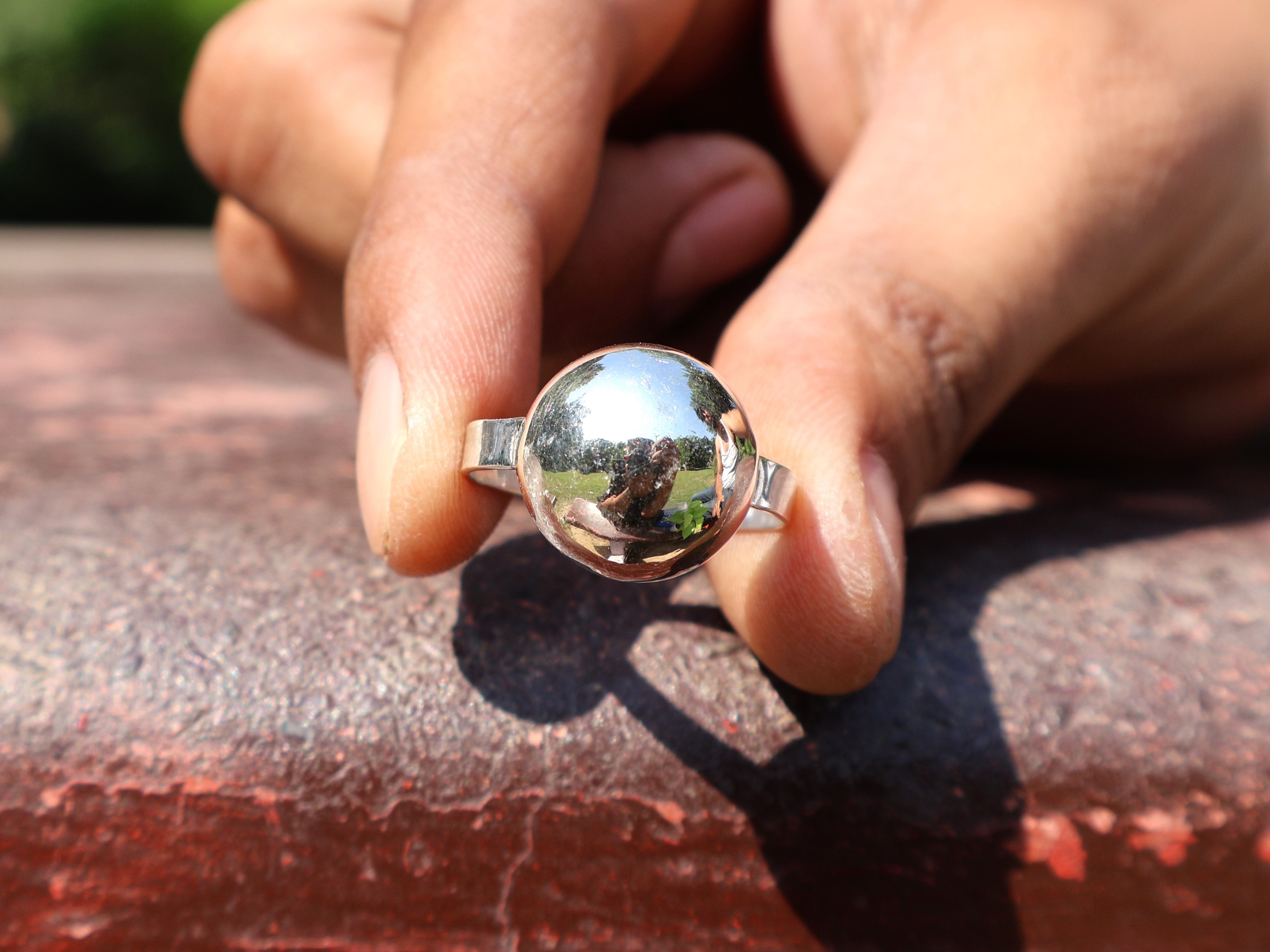 Halbkugel Ring 925 Sterling Silber Ring Kuppelring Alltagsring Geschenk für sie Boho Zierlicher Ring