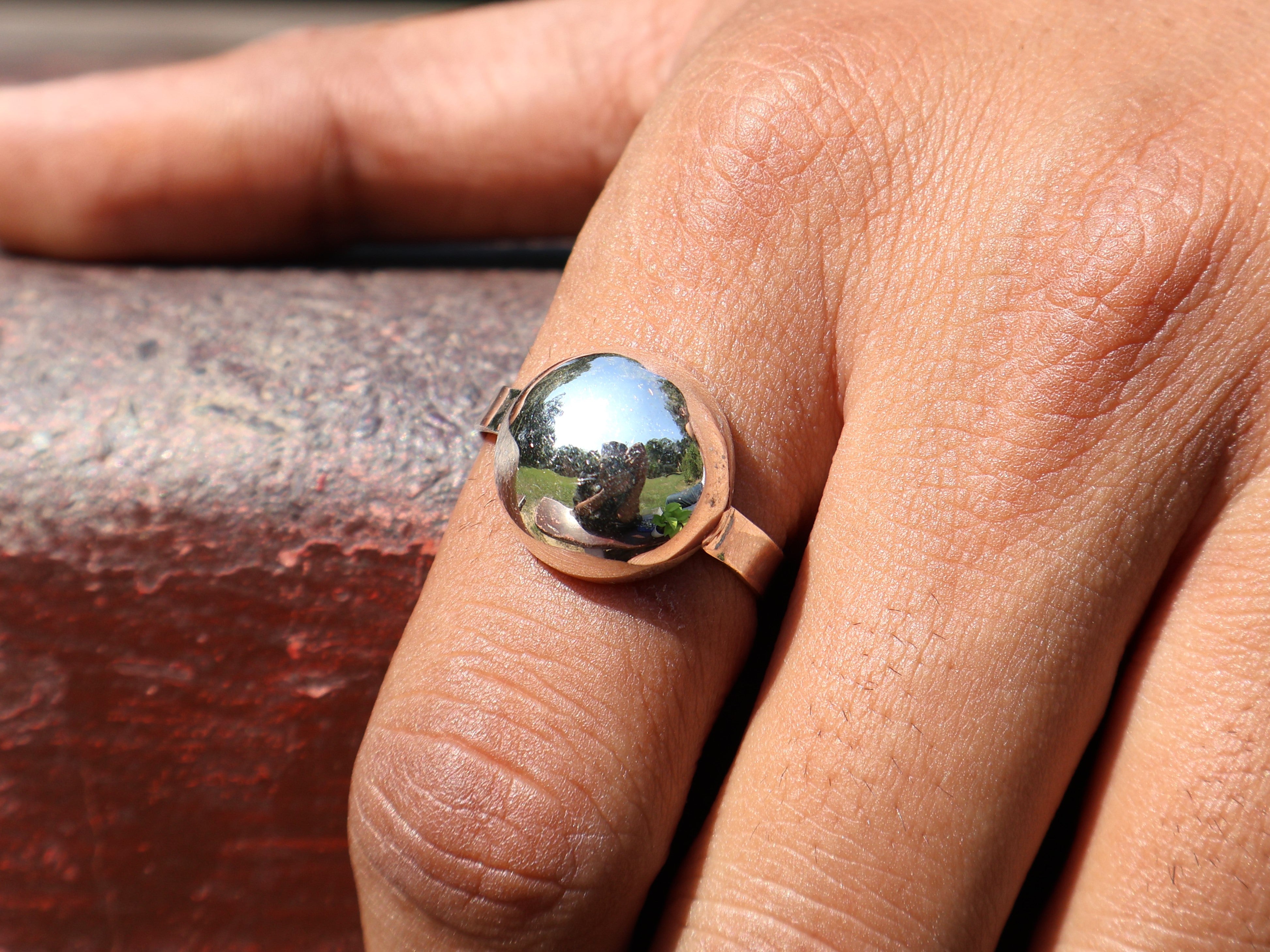 Halbkugel Ring 925 Sterling Silber Ring Kuppelring Alltagsring Geschenk für sie Boho Zierlicher Ring
