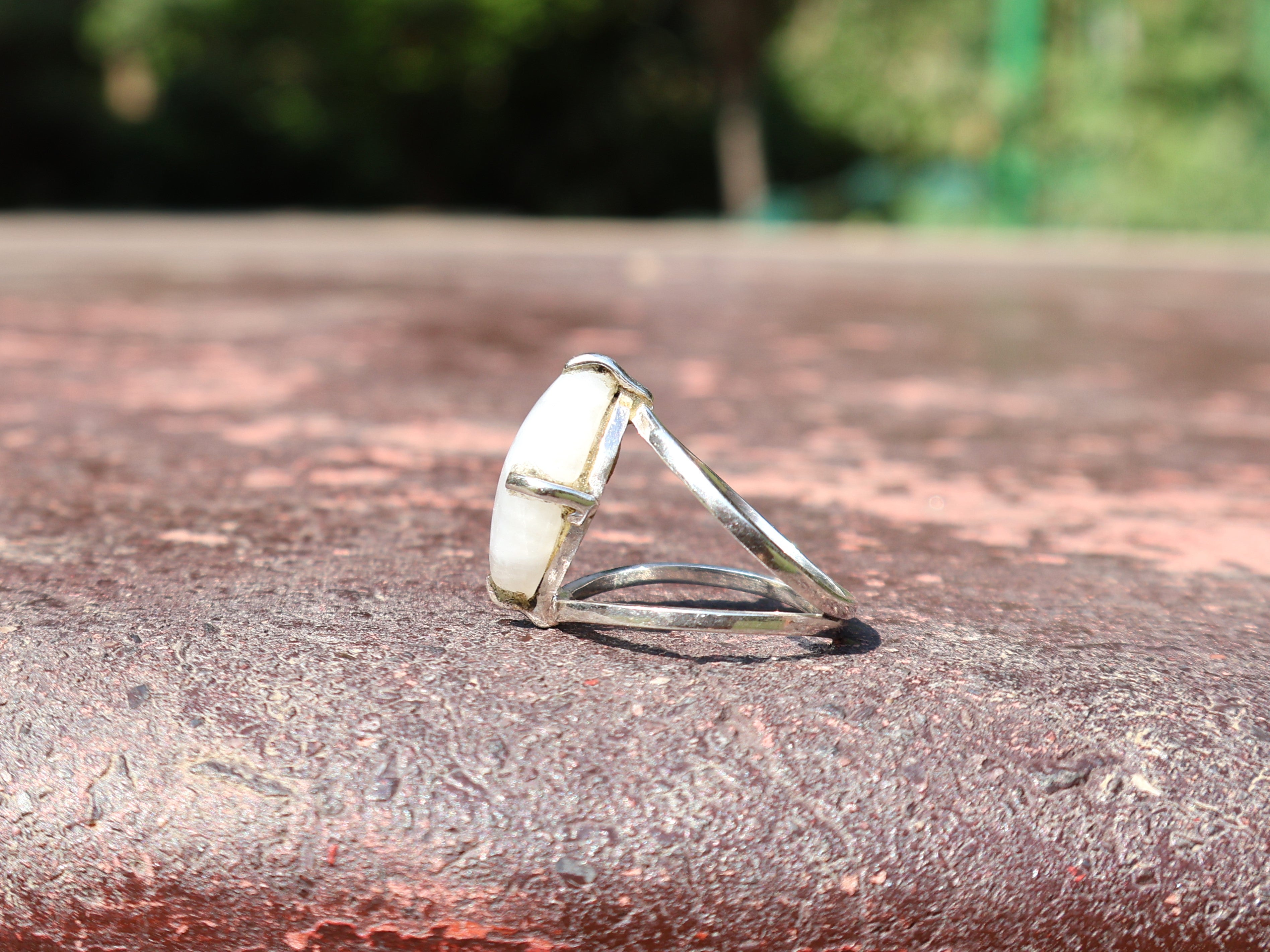 925 Sterling Silver Rainbow Moonstone Ring Women Ring Natural Moonstone Ring Blue Fire Ring Birthstone Gemstone Ring Jewelry