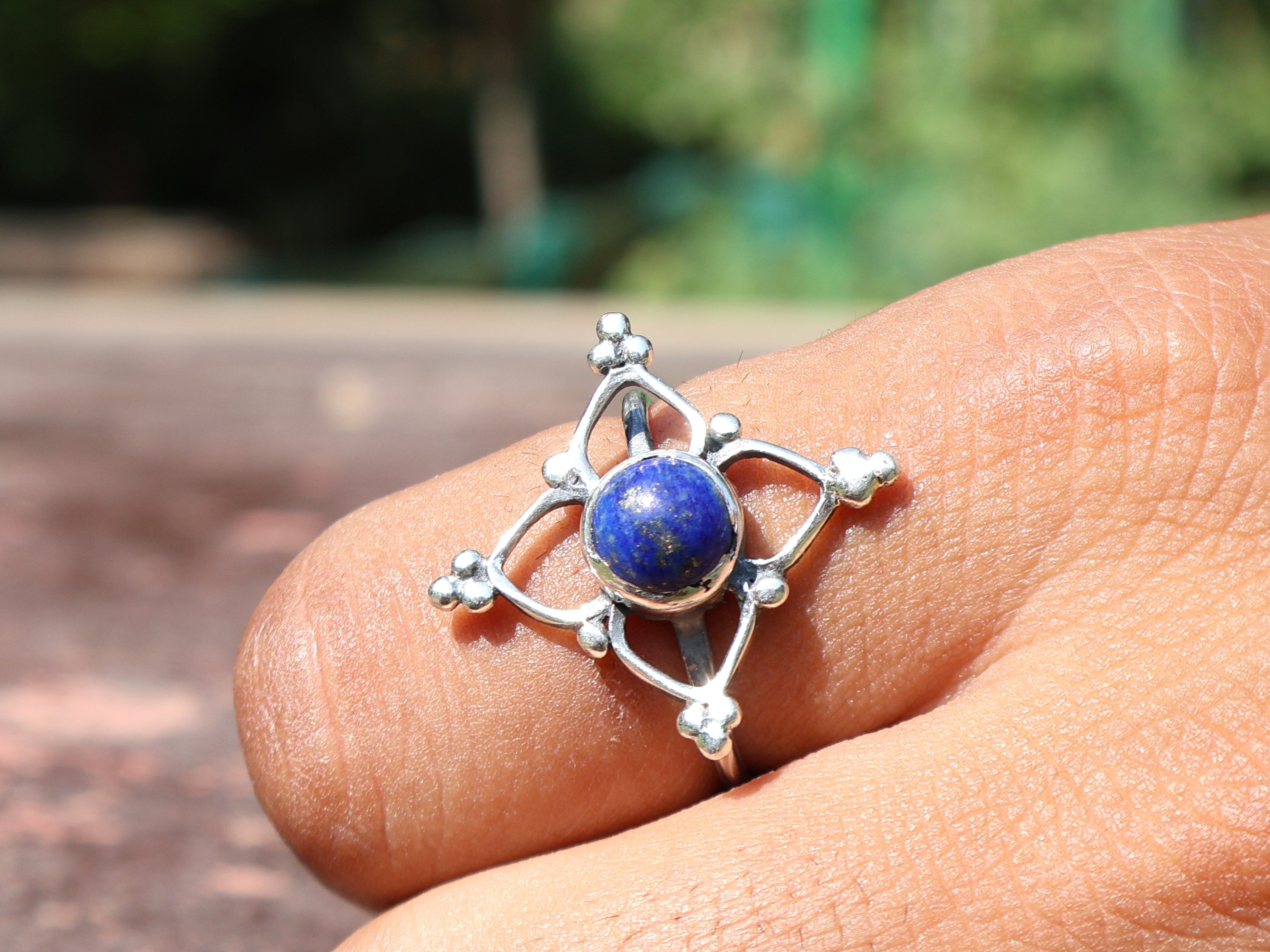 Natürlicher Lapislazuli Ring 925 Sterling Silber Ring Zierlicher Silber Lapislazuli Edelstein Geschenkring Für Frauen Verlobungsring