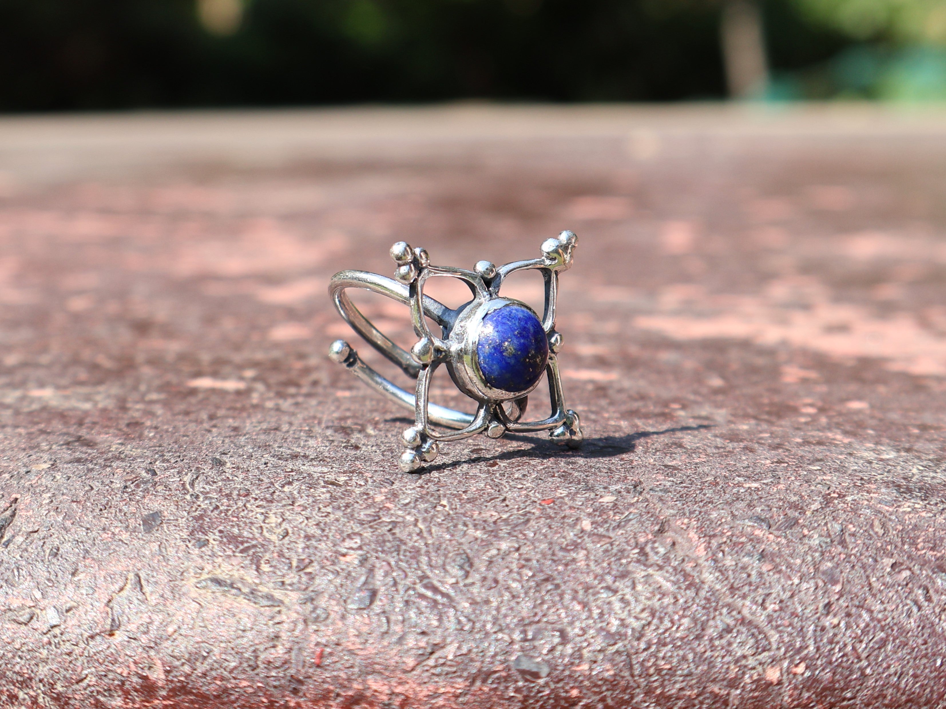 Natürlicher Lapislazuli Ring 925 Sterling Silber Ring Zierlicher Silber Lapislazuli Edelstein Geschenkring Für Frauen Verlobungsring