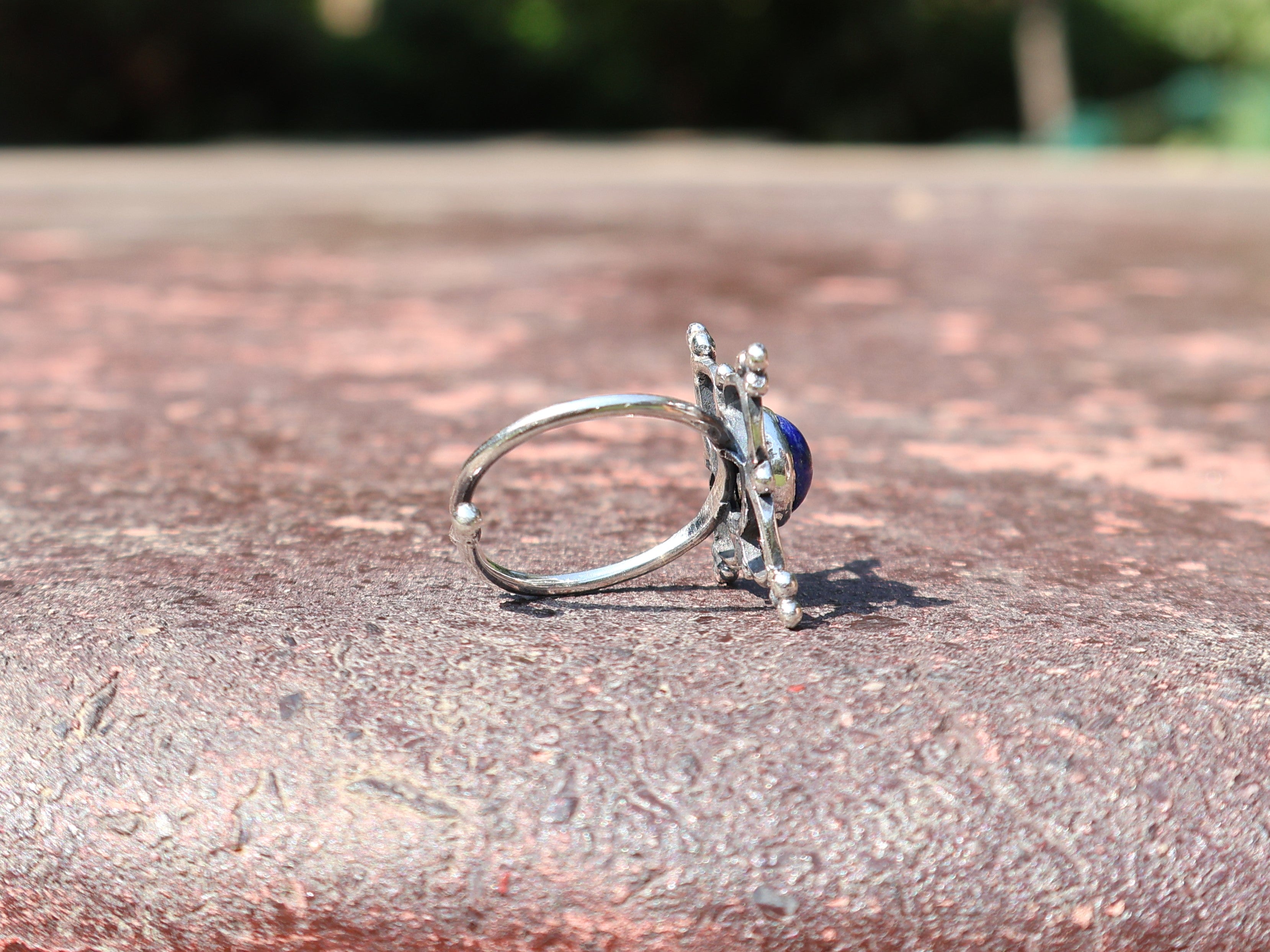 Natürlicher Lapislazuli Ring 925 Sterling Silber Ring Zierlicher Silber Lapislazuli Edelstein Geschenkring Für Frauen Verlobungsring