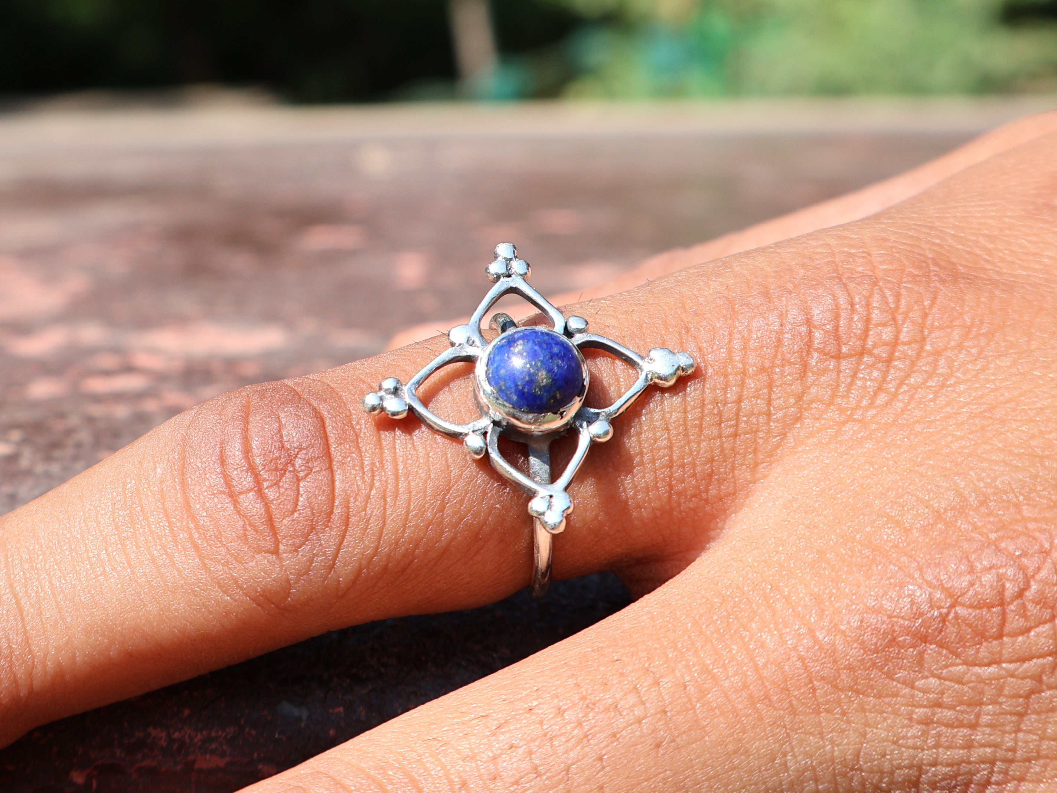 Natürlicher Lapislazuli Ring 925 Sterling Silber Ring Zierlicher Silber Lapislazuli Edelstein Geschenkring Für Frauen Verlobungsring