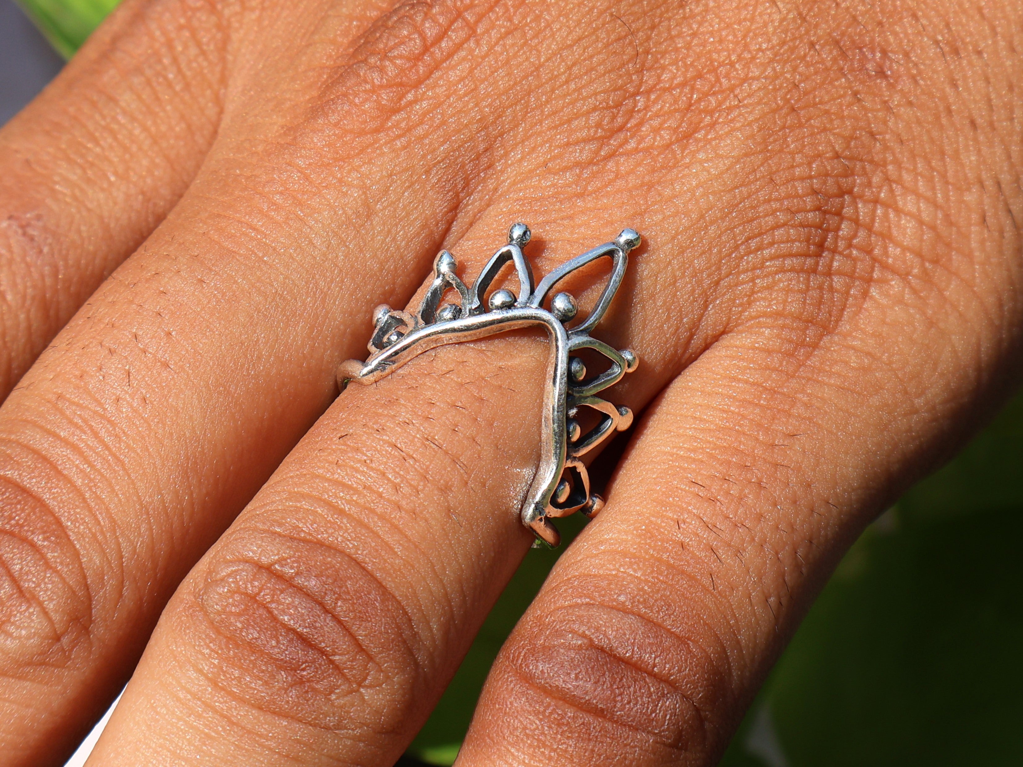 Kronenring 925 Sterling Silber Ring Handgemachter Einzigartiger Silberring Kronenring Geschenkideen Geschenk Für Sie
