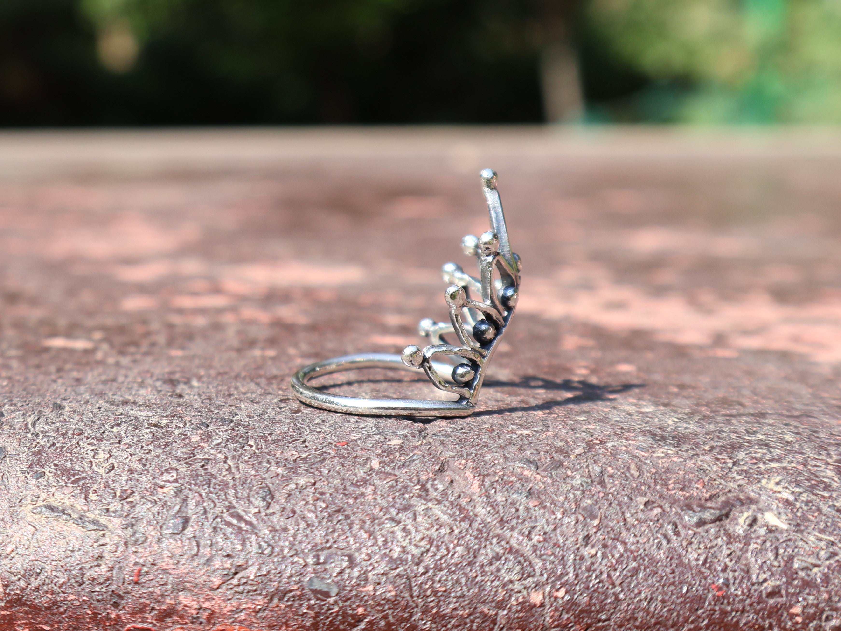 Kronenring 925 Sterling Silber Ring Handgemachter Einzigartiger Silberring Kronenring Geschenkideen Geschenk Für Sie