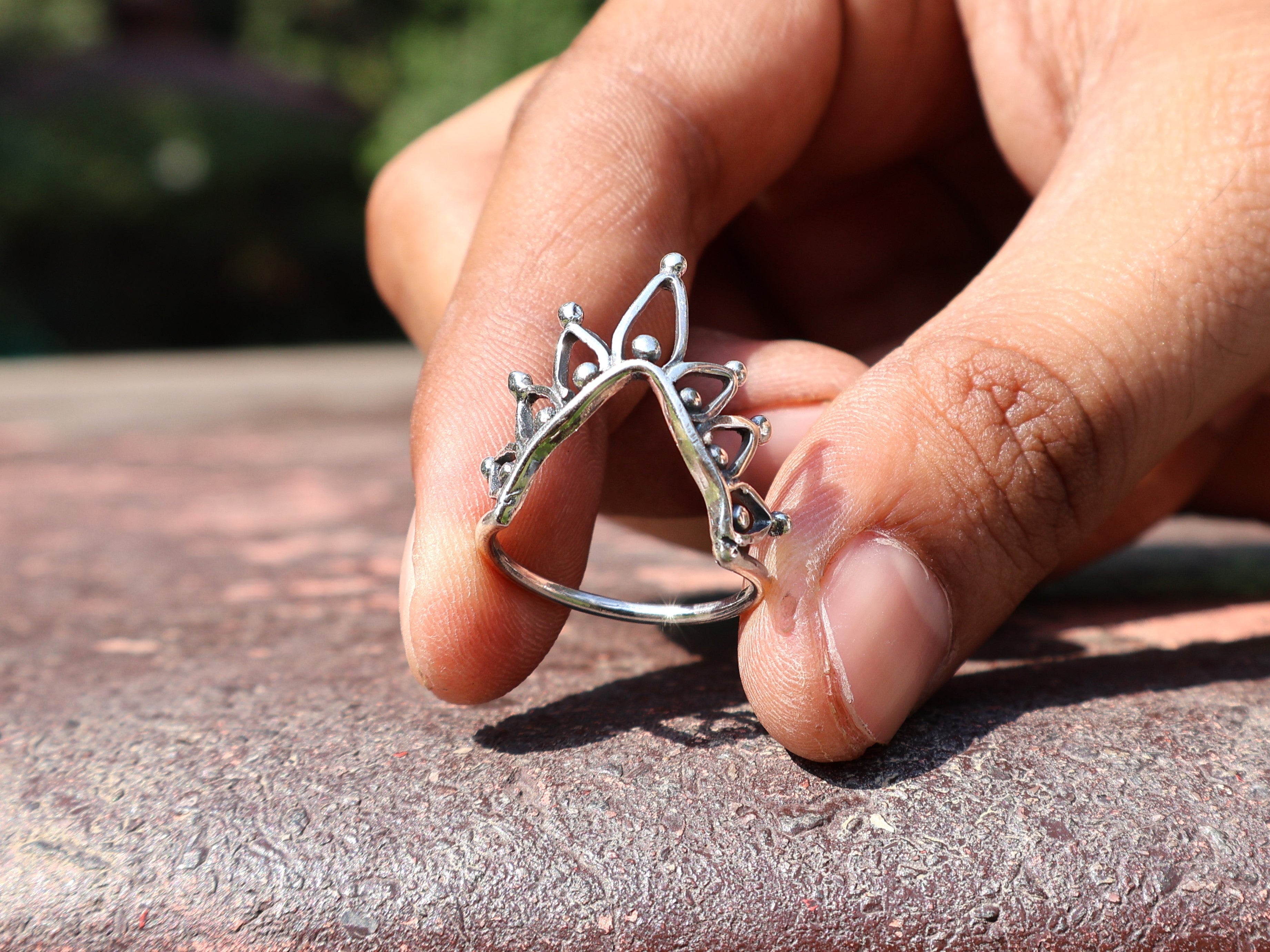 Kronenring 925 Sterling Silber Ring Handgemachter Einzigartiger Silberring Kronenring Geschenkideen Geschenk Für Sie