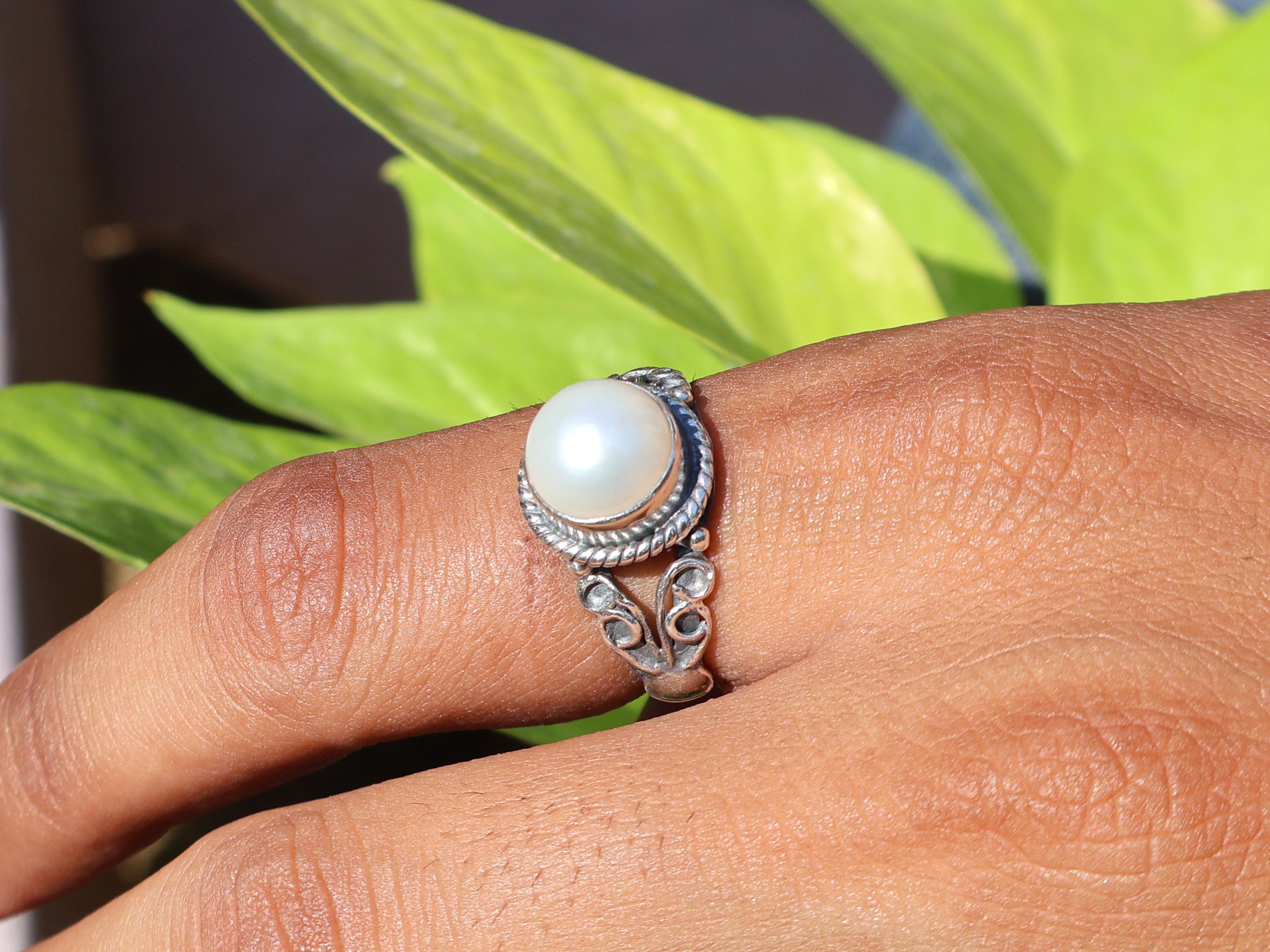 Süßwasser Perlenring 925 Silber Statement Ring Handgemachter Ring Geschenk für Sie Boho Zierlicher Ring