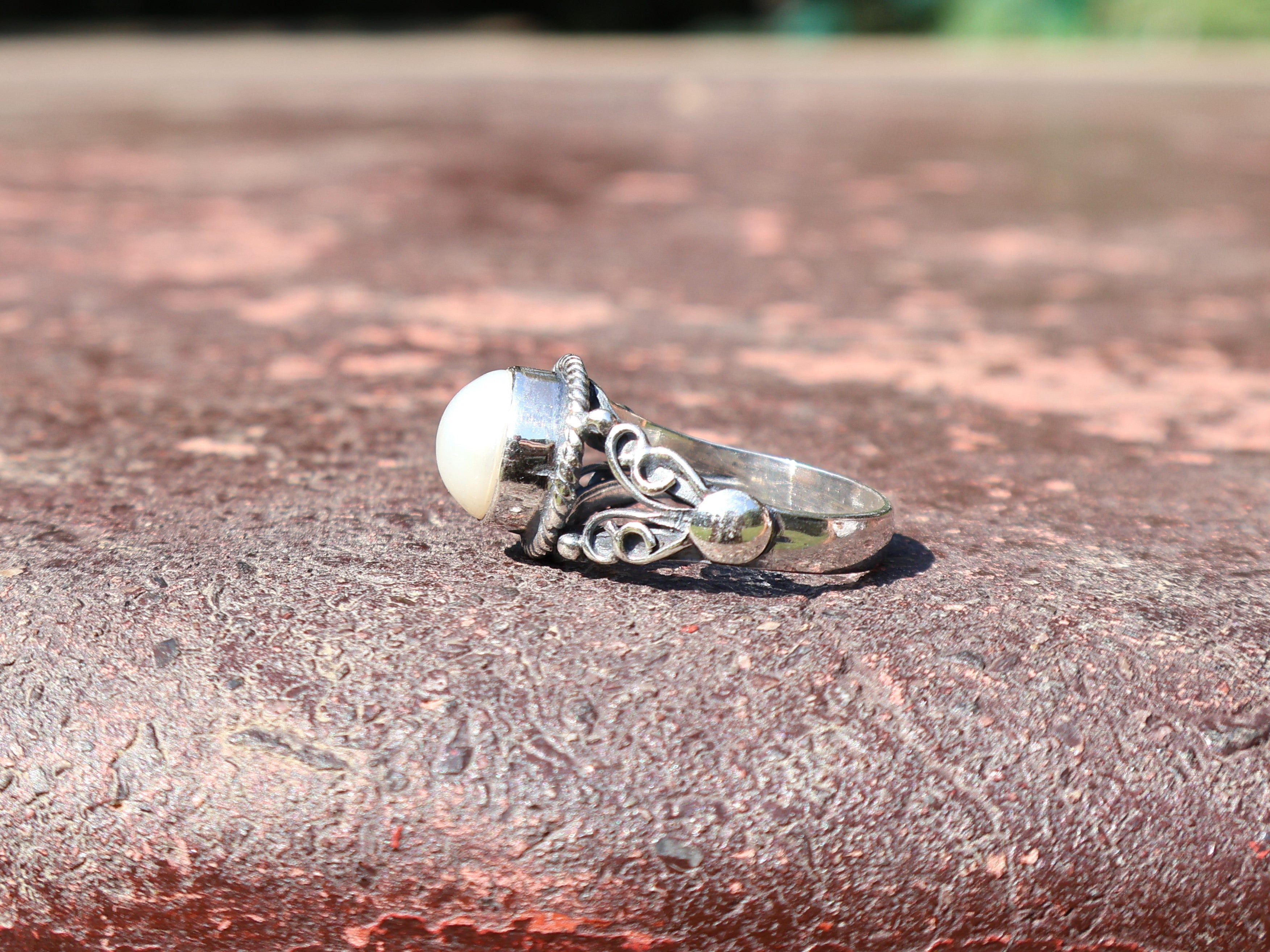 Süßwasser Perlenring 925 Silber Statement Ring Handgemachter Ring Geschenk für Sie Boho Zierlicher Ring
