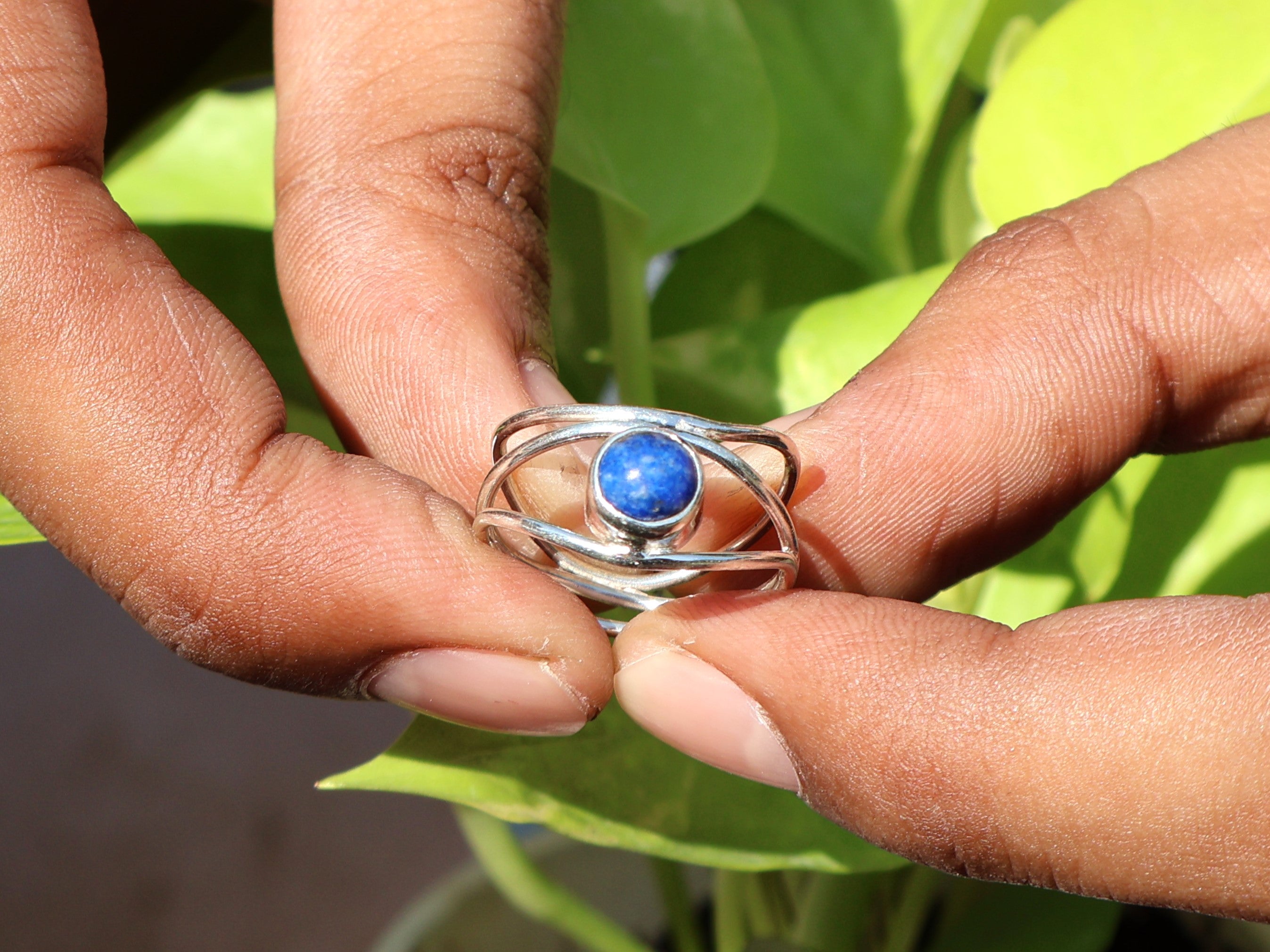 Lapislazuli 925er Sterling Silber Cocktailring Handgemachter Statement-Ring Zierlicher Ring Edelsteinring Geschenk für sie