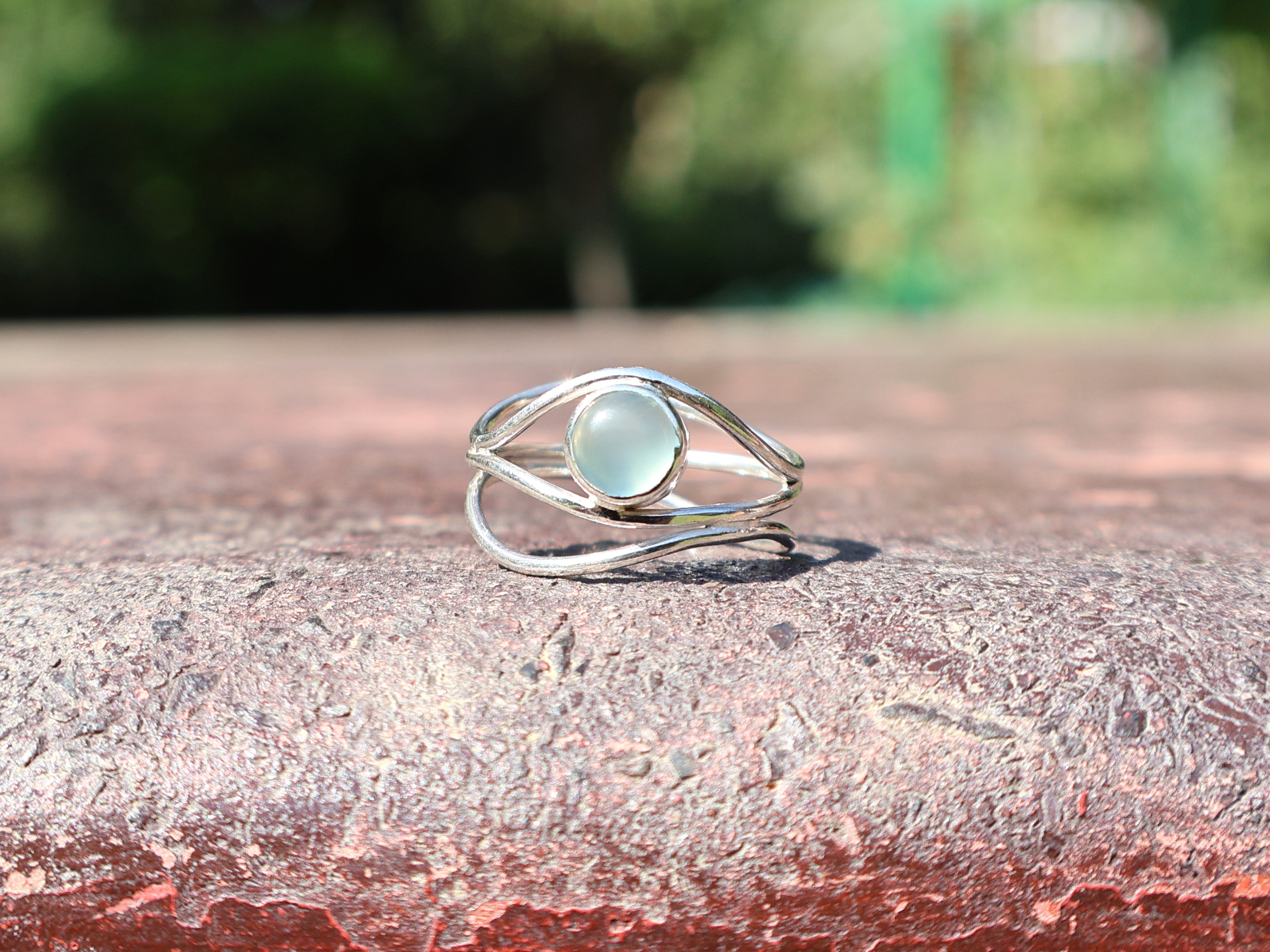 Aqua Chalcedon Ring 925 Sterling Silber Ring Boho März Geburtsstein Ring Blauer Chalcedon Handgemachter Statement Silberring