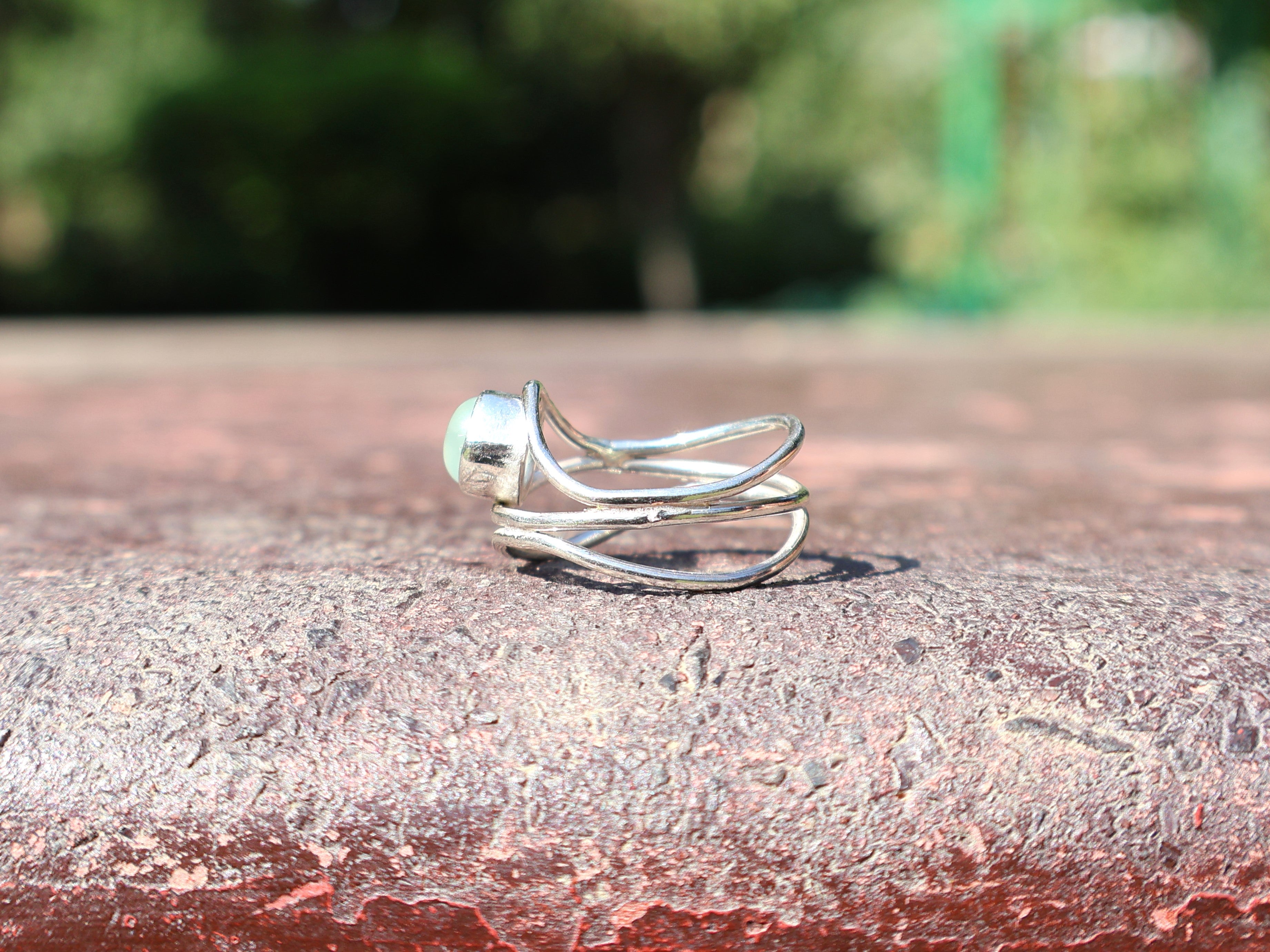 Aqua Chalcedon Ring 925 Sterling Silber Ring Boho März Geburtsstein Ring Blauer Chalcedon Handgemachter Statement Silberring